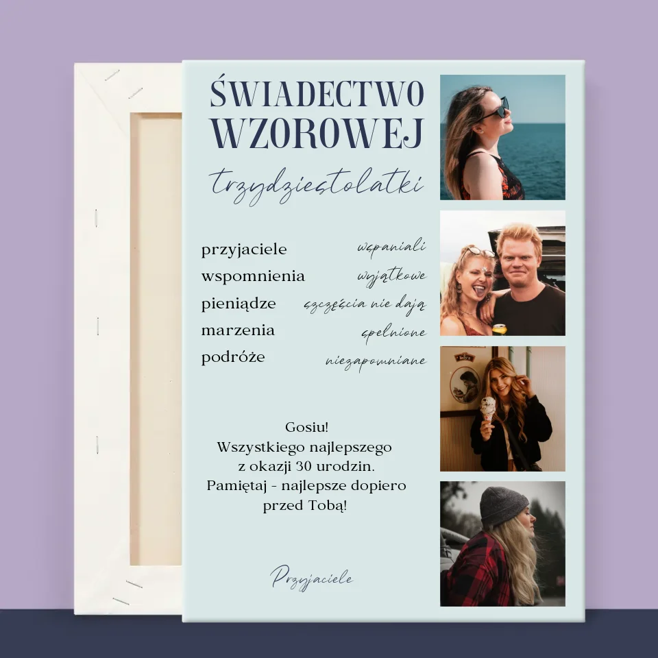 Fotokolaż: Świadectwo Wzorowej Trzydziestolatki - Wydruk Obramowany - Image 14