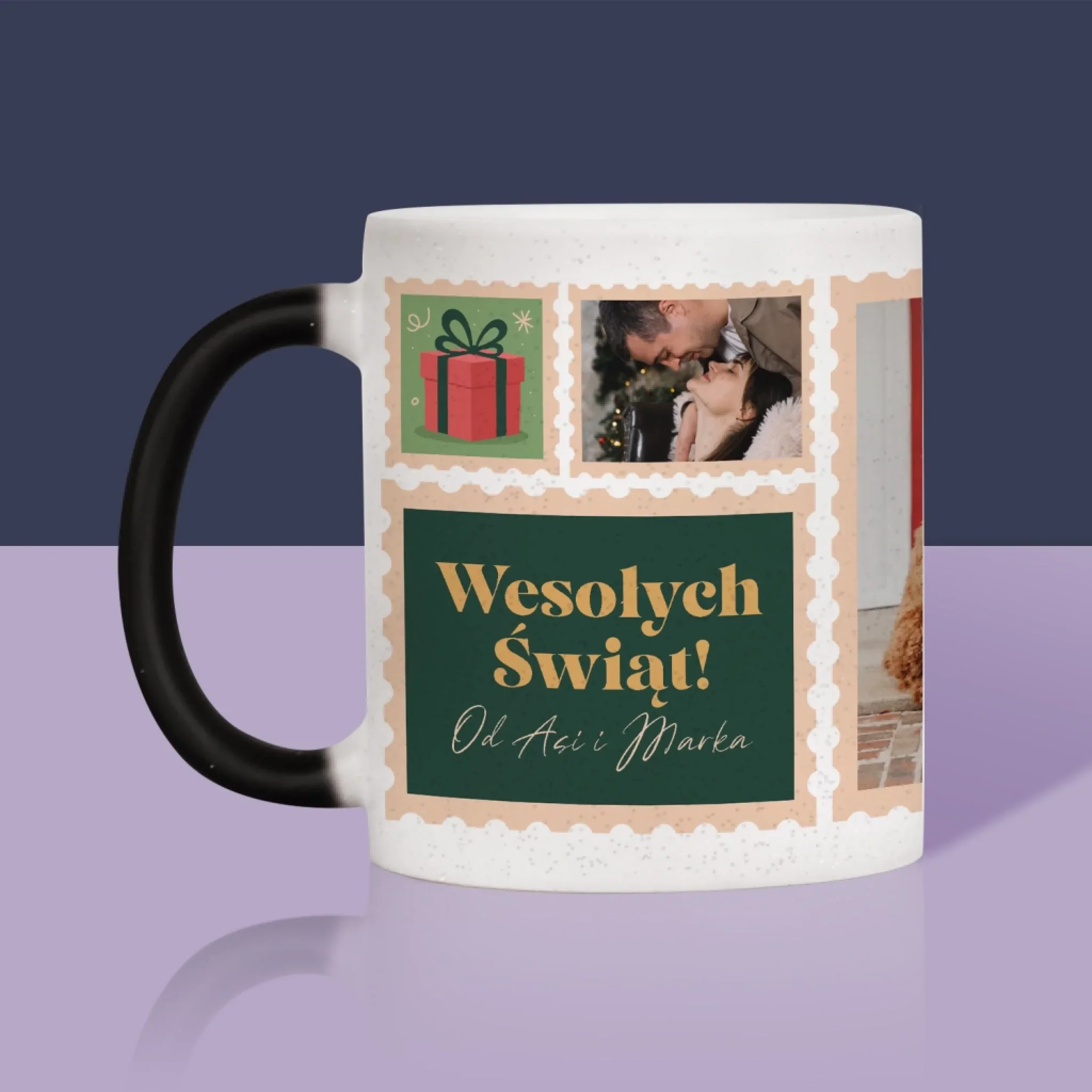 Fotokolaż: Świąteczne Znaczki Pocztowe - Kubek z Nadrukiem - Image 12