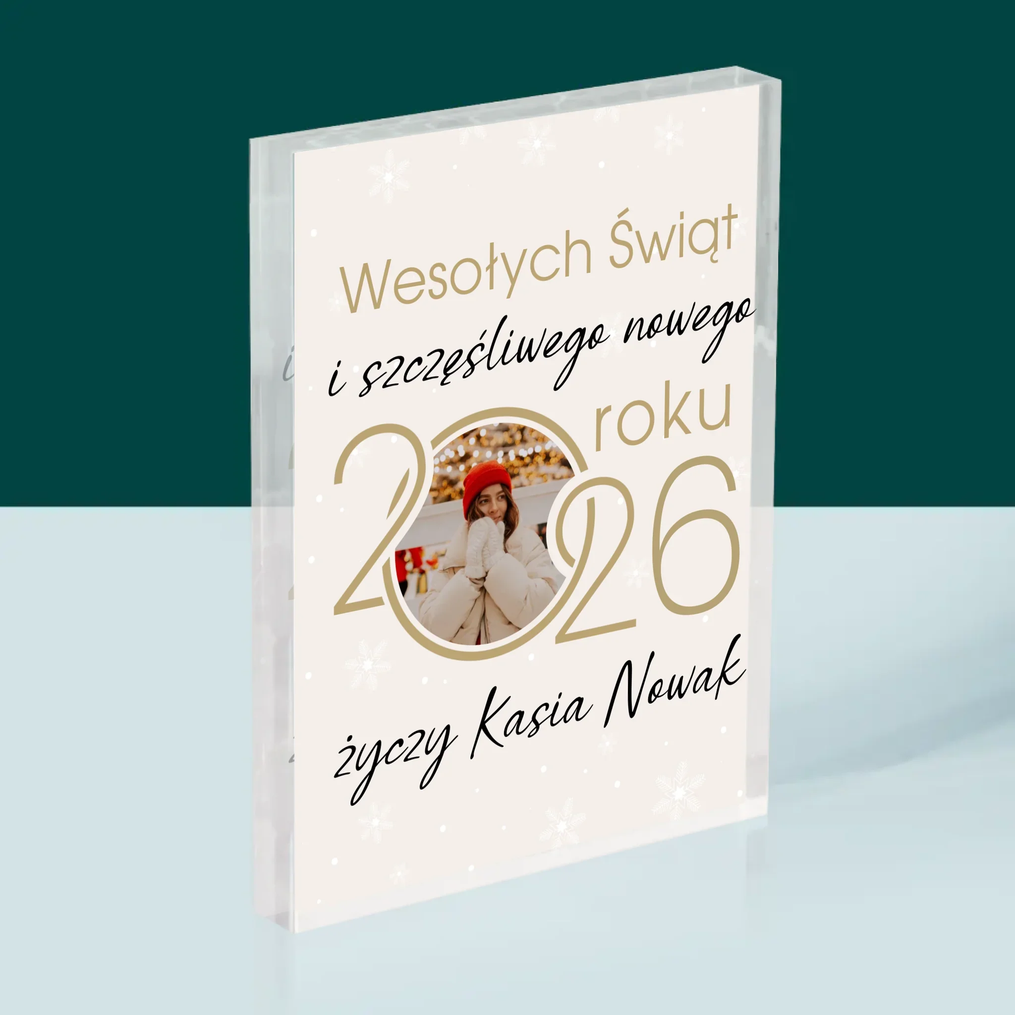 Fotokolaż: Szczęśliwego Nowego Roku - Blok Akrylowy