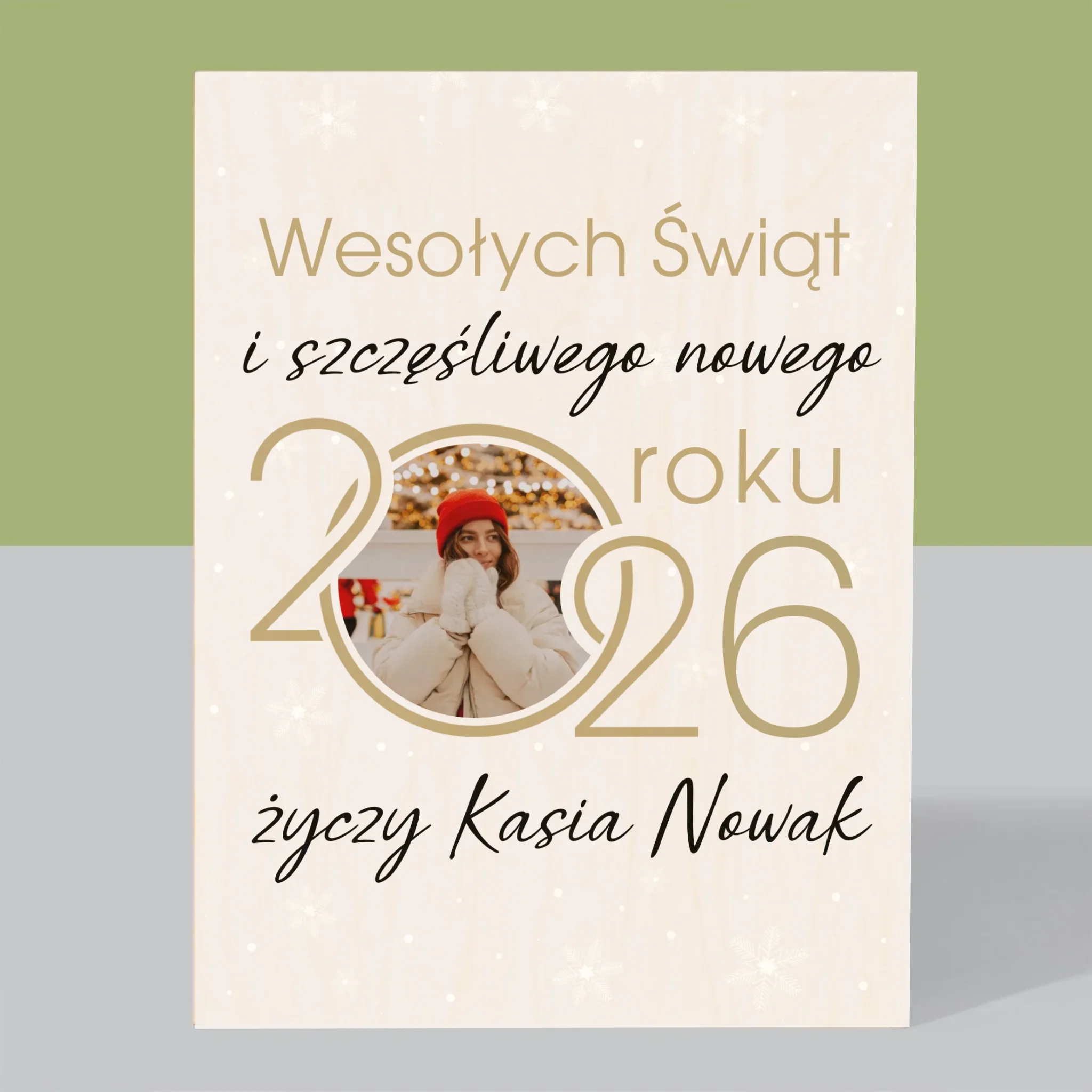 Fotokolaż: Szczęśliwego Nowego Roku - Wydruk Na Drewnie - Image 3