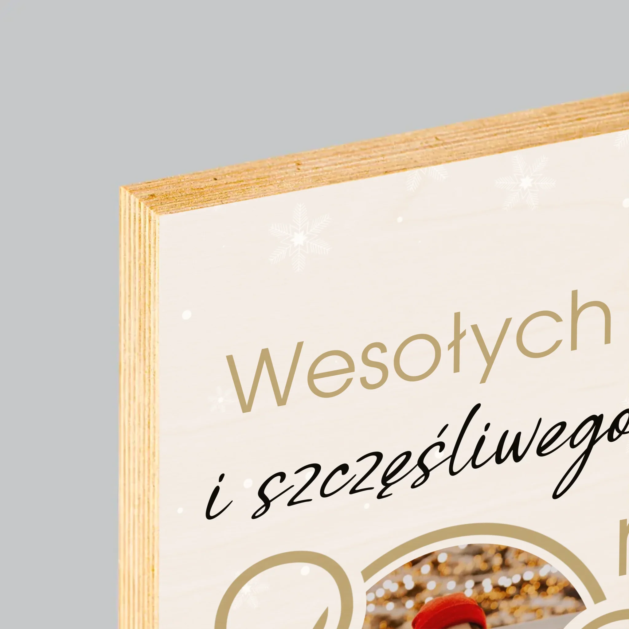 Fotokolaż: Szczęśliwego Nowego Roku - Wydruk Na Drewnie - Image 4
