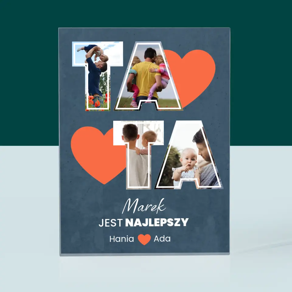 Fotokolaż: Tata Jest Najlepszy - Blok Akrylowy z Nadrukiem - Image 3