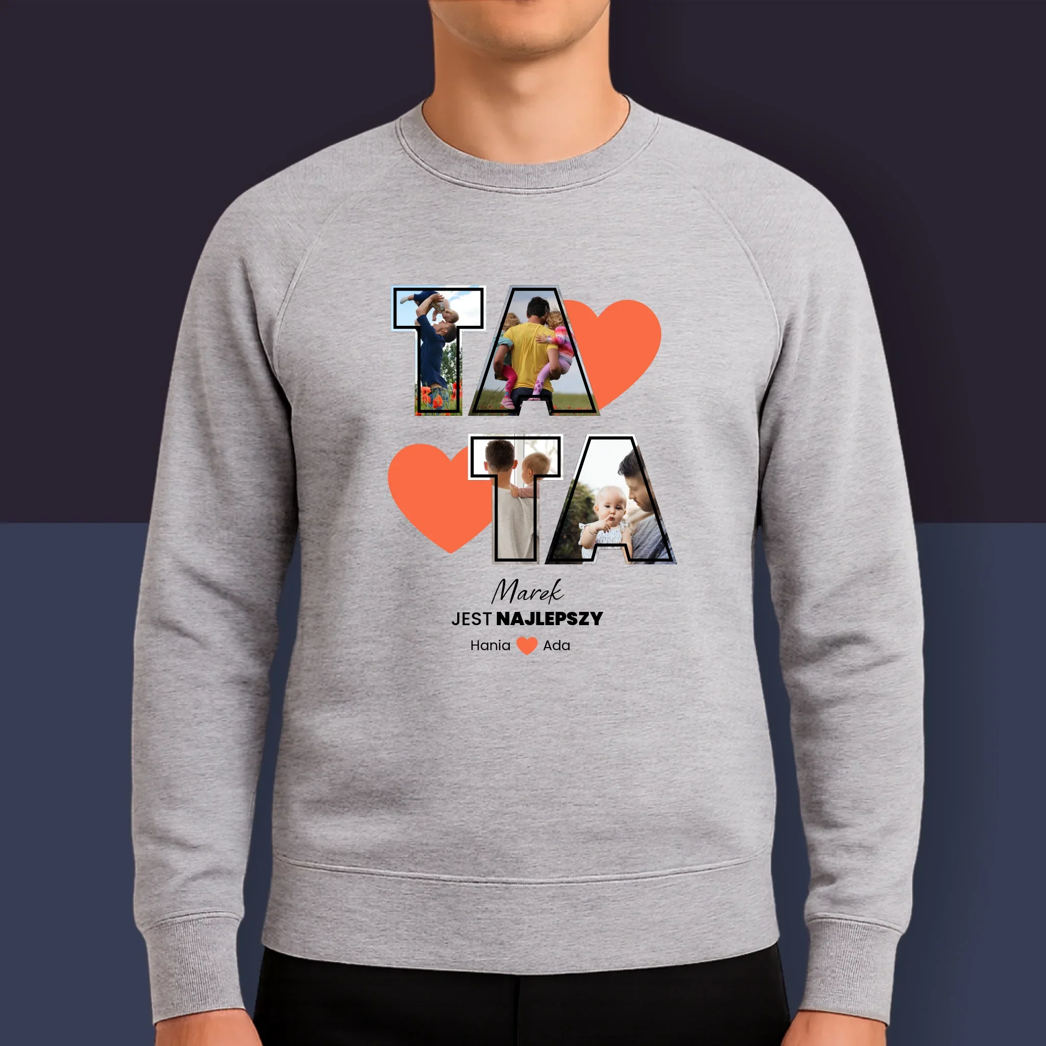 Fotokolaż: Tata Jest Najlepszy - Bluza Męska z Kapturem - Image 9