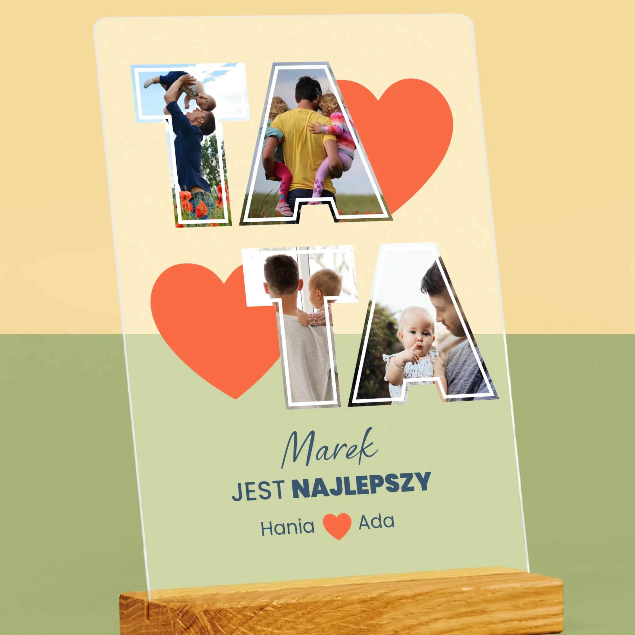 Fotokolaż: Tata Jest Najlepszy - Wydruk Na Szkle Akrylowym - Image 2