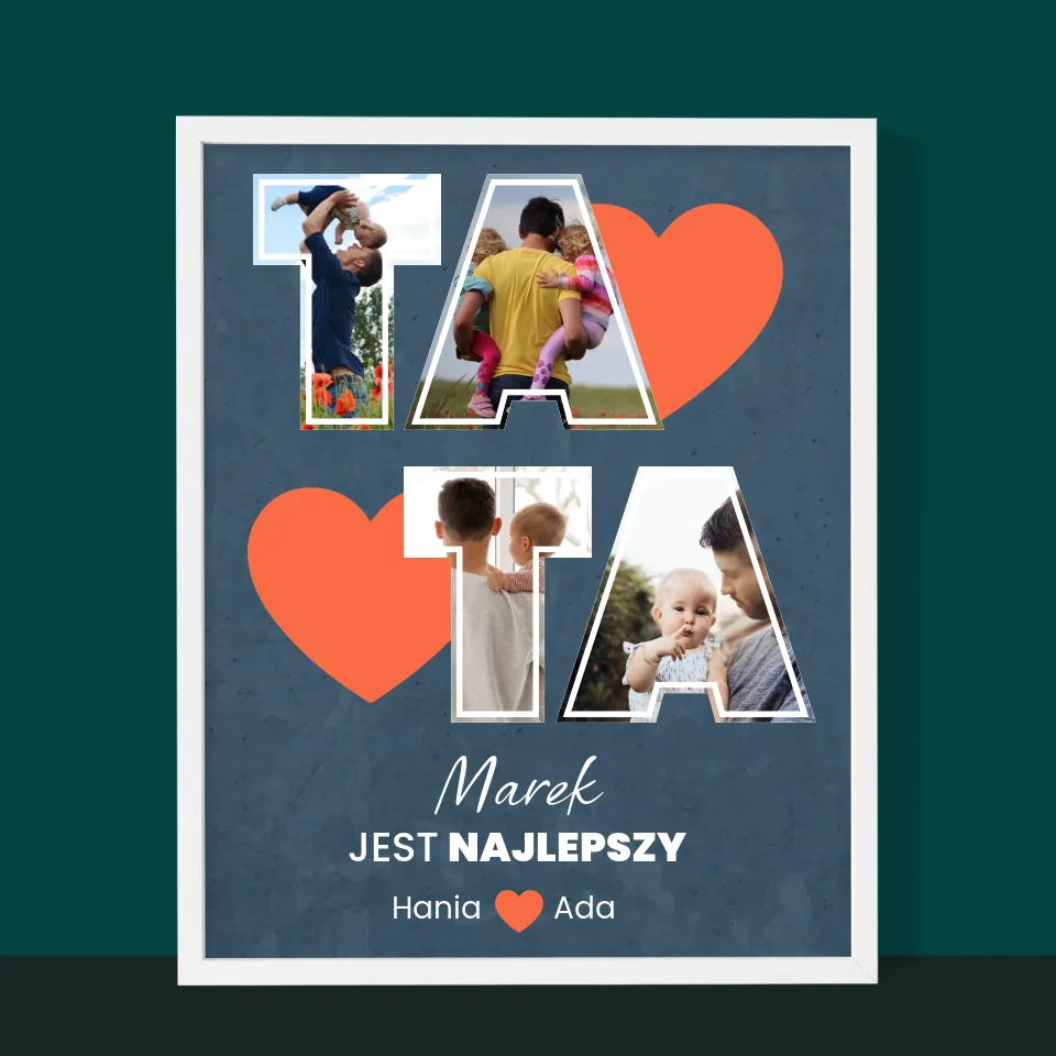 Fotokolaż: Tata Jest Najlepszy - Wydruk Obramowany - Image 10