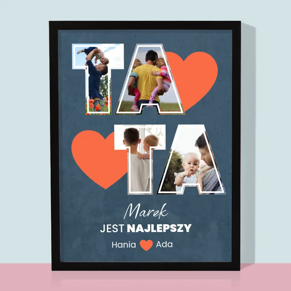 Fotokolaż: Tata Jest Najlepszy - Wydruk Obramowany - Image 5
