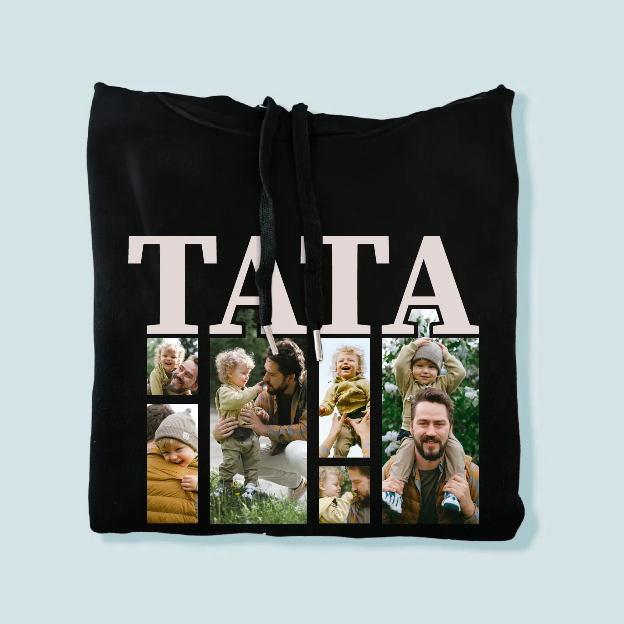 Fotokolaż: Tata z Podpisem - Bluza Męska z Kapturem - Image 4