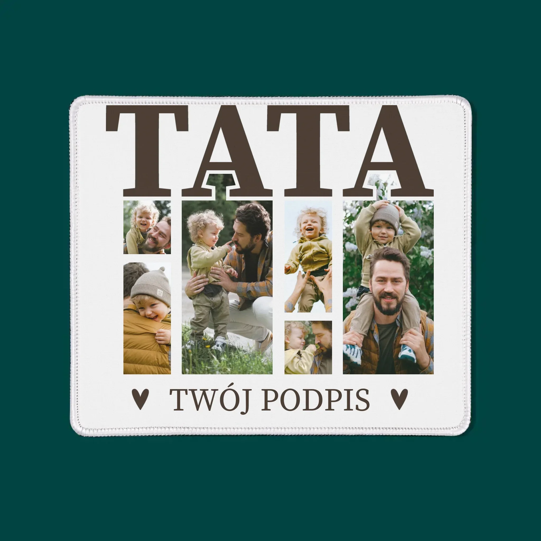 Fotokolaż: Tata z Podpisem - Podkładka Pod Myszkę - Image 3