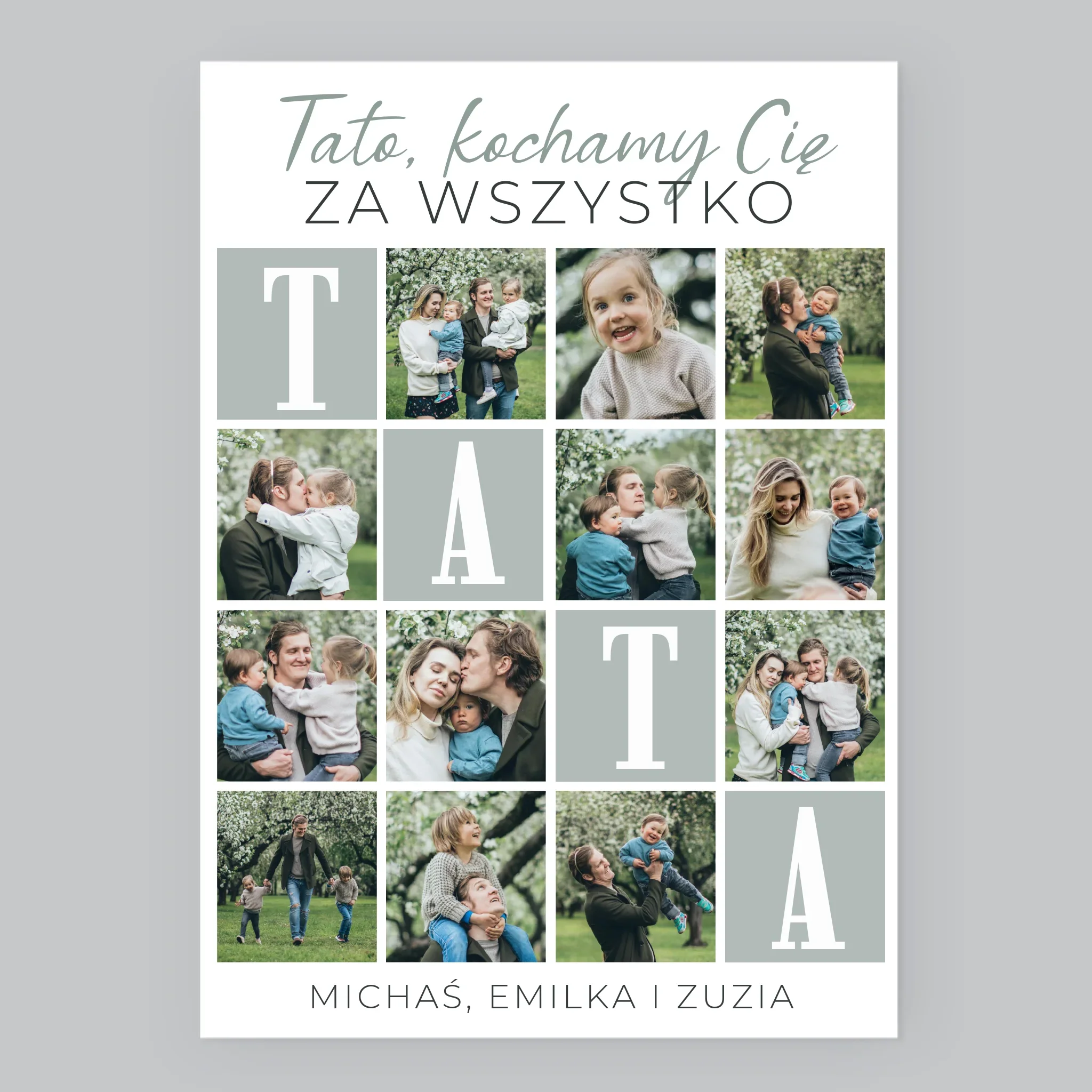 Fotokolaż: Tato Kochamy Cię Za Wszystko - Wydruk Obramowany - Image 7