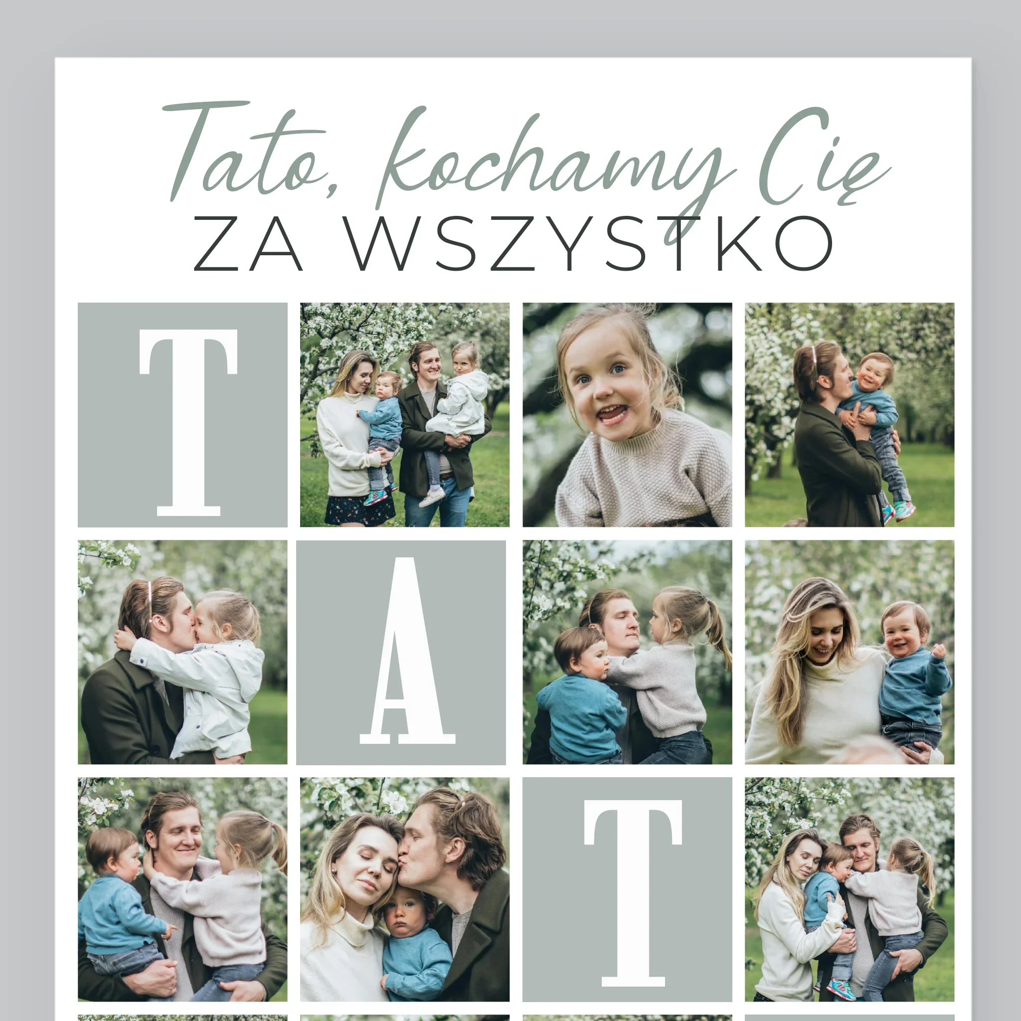 Fotokolaż: Tato Kochamy Cię Za Wszystko - Wydruk Obramowany - Image 8