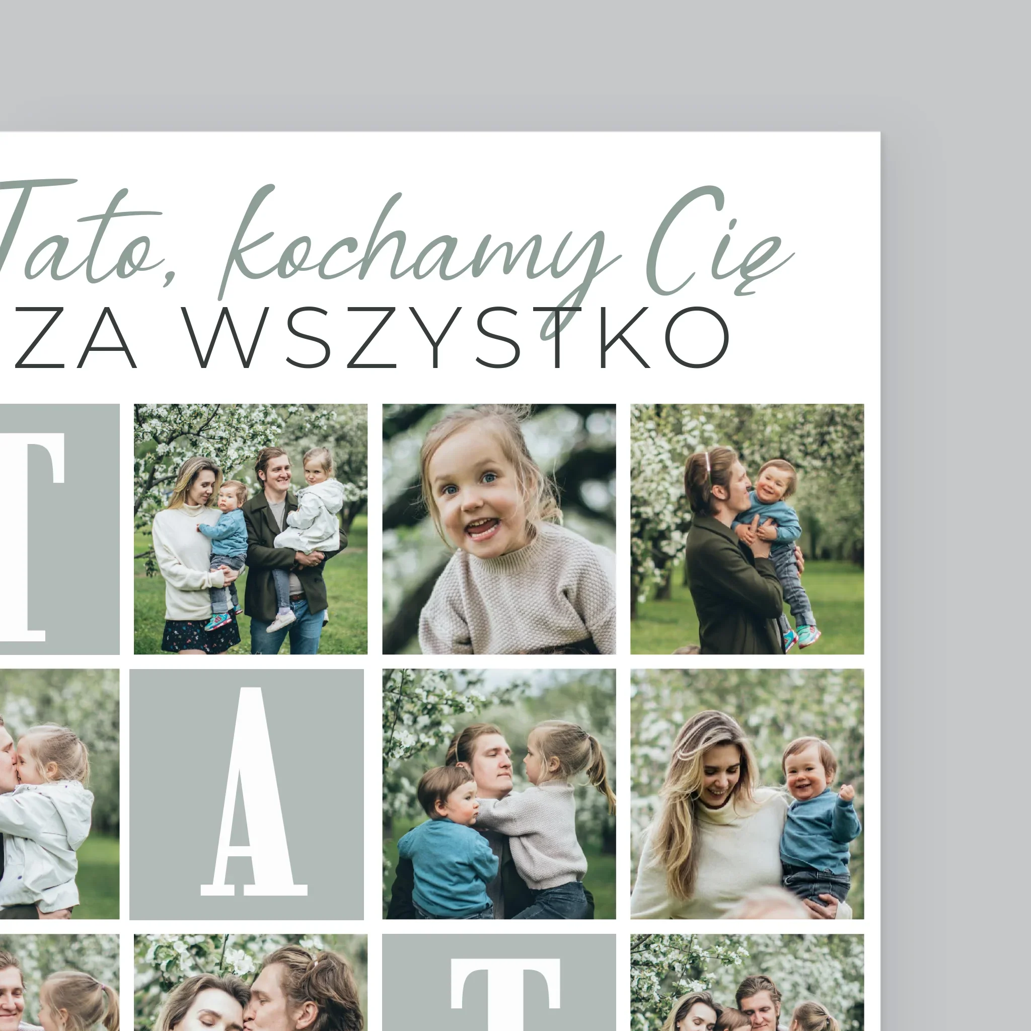 Fotokolaż: Tato Kochamy Cię Za Wszystko - Wydruk Obramowany - Image 9