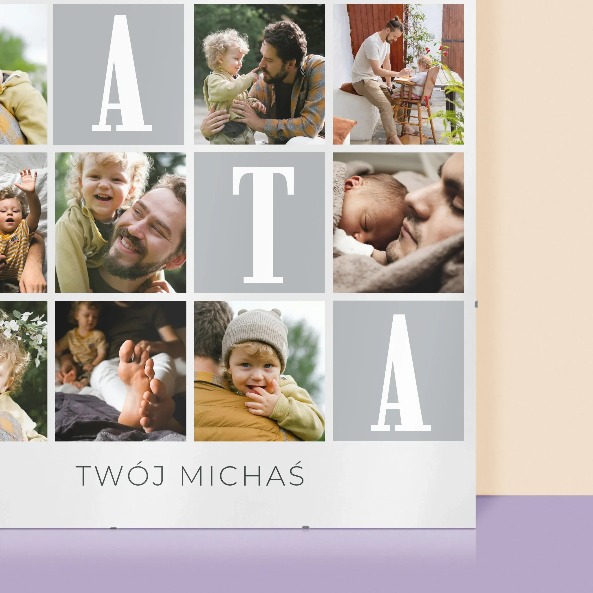 Fotokolaż: Tato Kocham Cię Za Wszystko - Personalizowany Plakat - Image 2