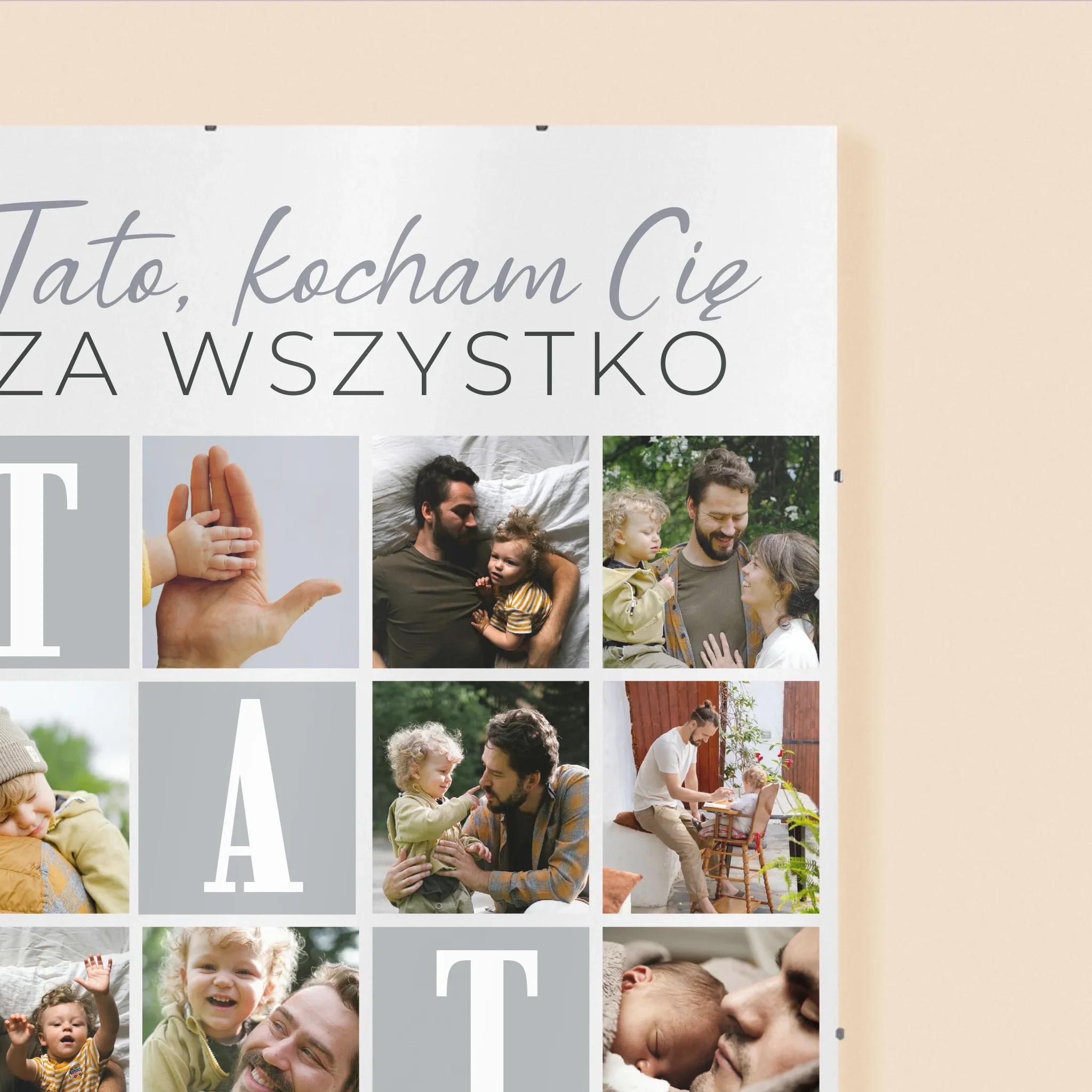 Fotokolaż: Tato Kocham Cię Za Wszystko - Personalizowany Plakat - Image 3