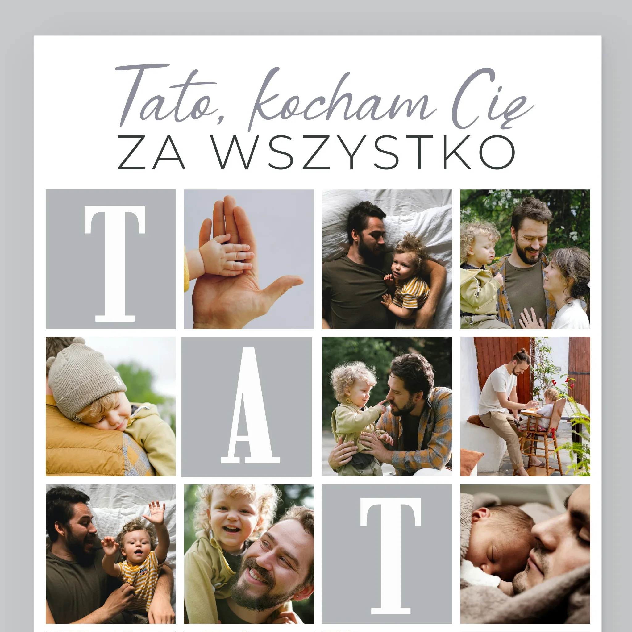 Fotokolaż: Tato Kocham Cię Za Wszystko - Wydruk Obramowany - Image 8