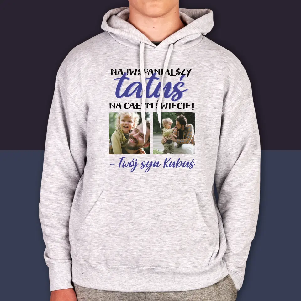 Fotokolaż: Tatuś - Bluza Męska z Kapturem - Image 4