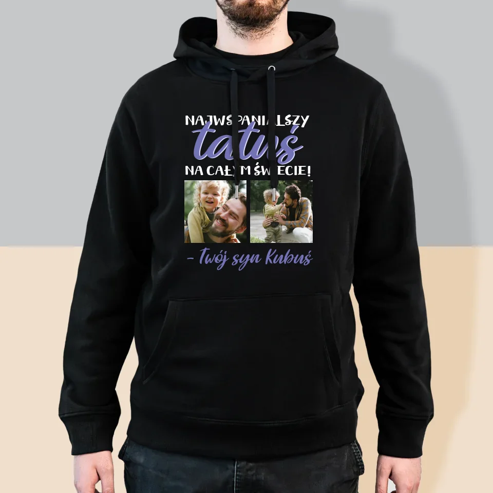 Fotokolaż: Tatuś - Bluza Męska z Kapturem - Image 5