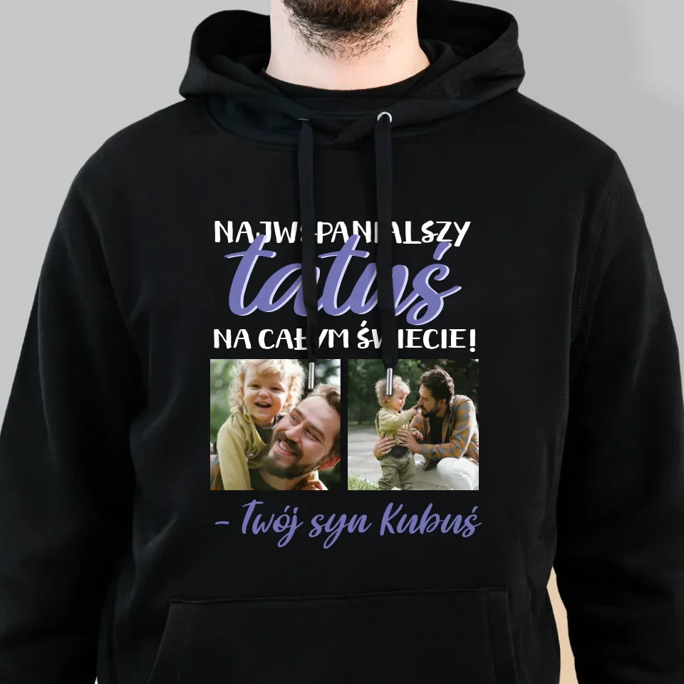 Fotokolaż: Tatuś - Bluza Męska z Kapturem - Image 6