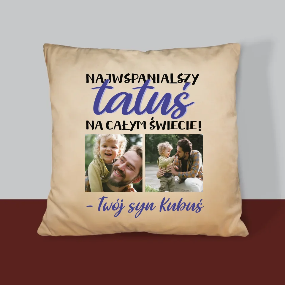 Fotokolaż: Tatuś - Poduszka z Nadrukiem - Image 4