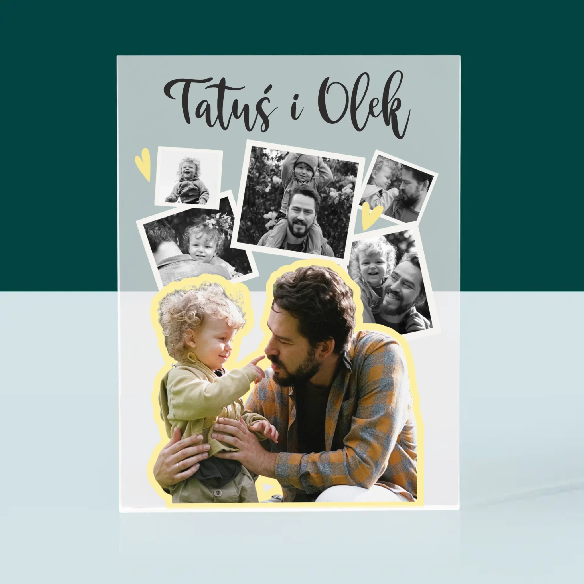 Fotokolaż: Tatuś z Dzieckiem - Blok Akrylowy z Nadrukiem - Image 3