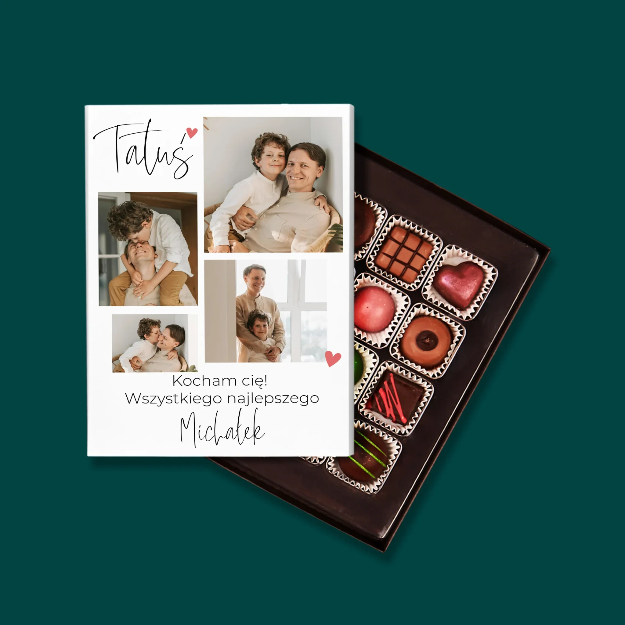 Fotokolaż: Tatusiu Kocham Cię - Personalizowane Praliny