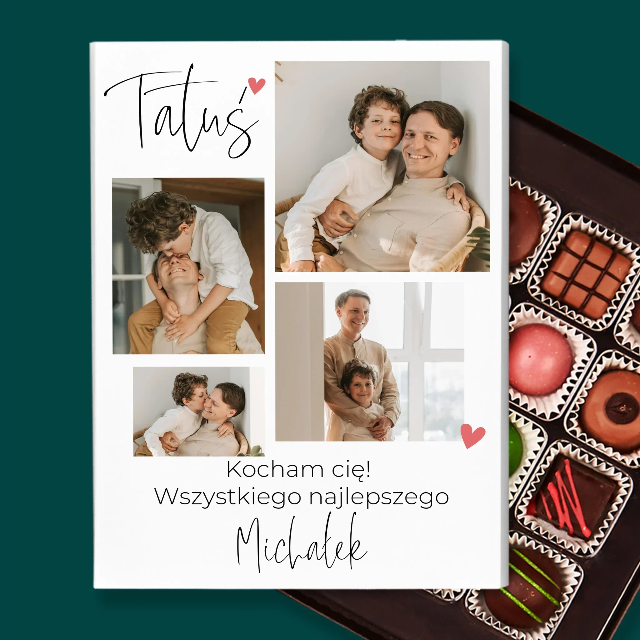 Fotokolaż: Tatusiu Kocham Cię - Personalizowane Praliny - Image 2
