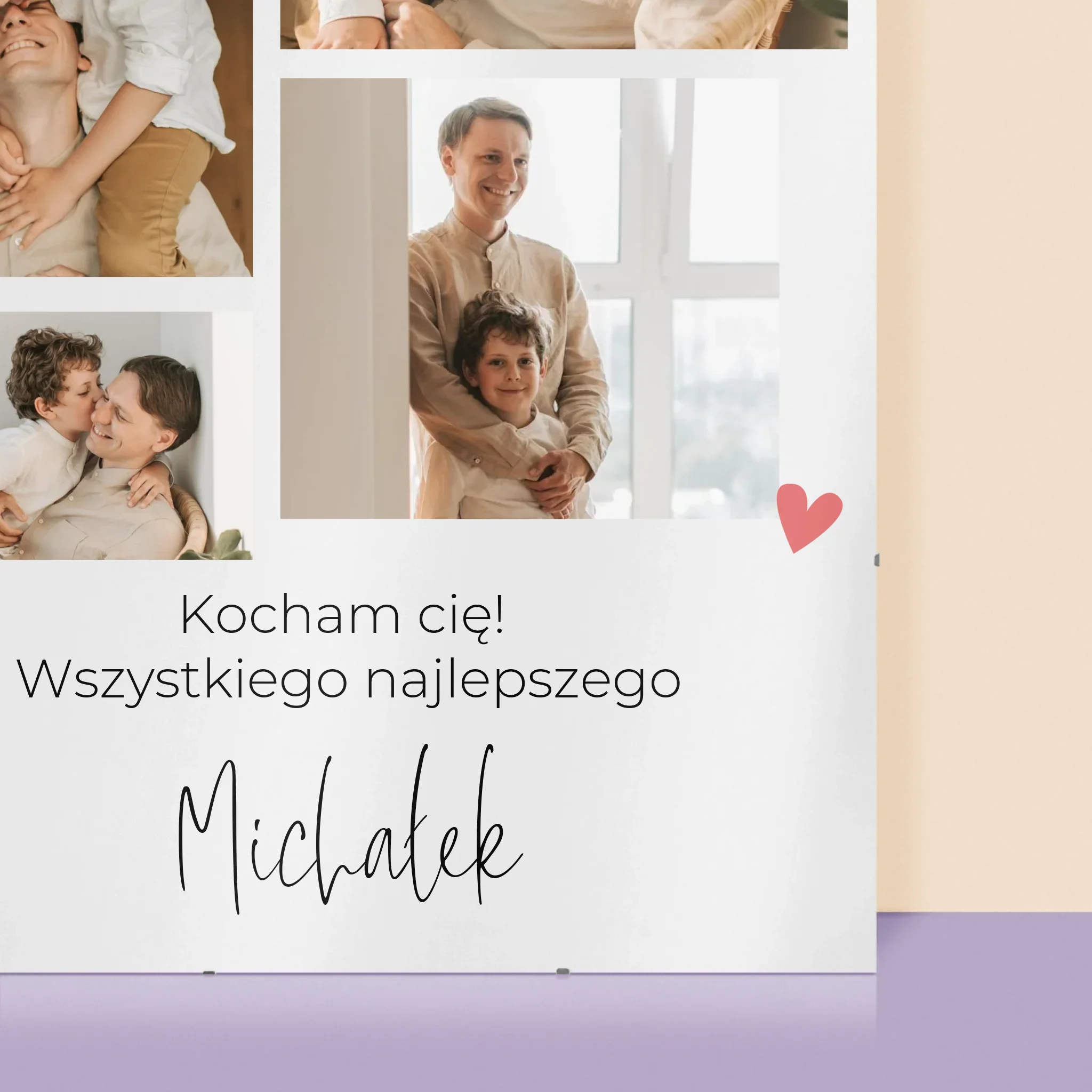 Fotokolaż: Tatusiu Kocham Cię - Personalizowany Plakat - Image 2