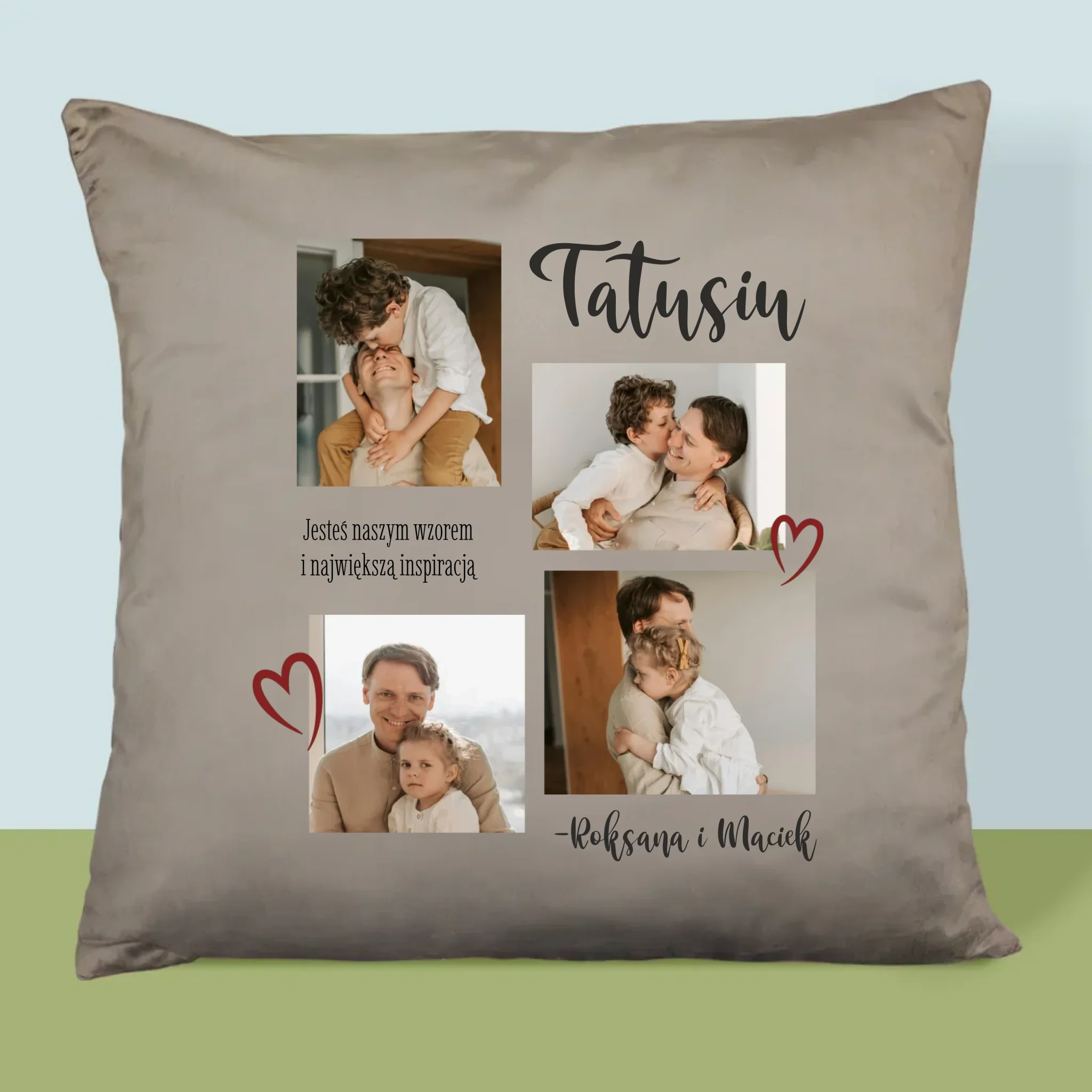 Fotokolaż: Tatusiu - Poduszka z Nadrukiem - Image 3