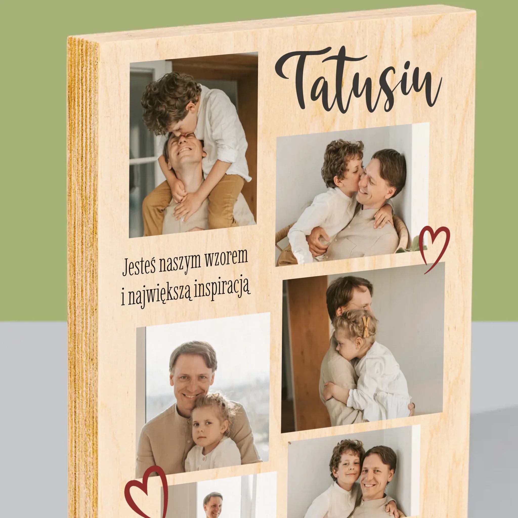 Fotokolaż: Tatusiu - Wydruk Na Drewnie - Image 2