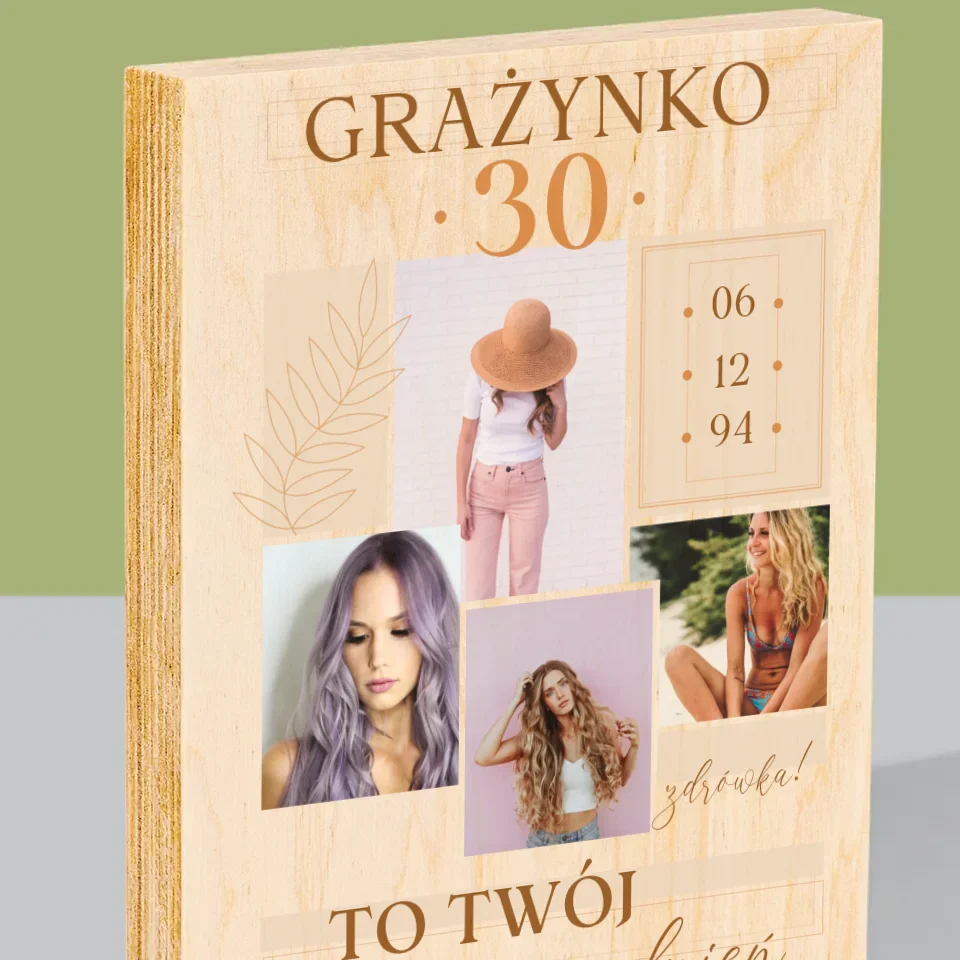 Fotokolaż: To Twój Dzień - Wydruk Na Drewnie - Image 2
