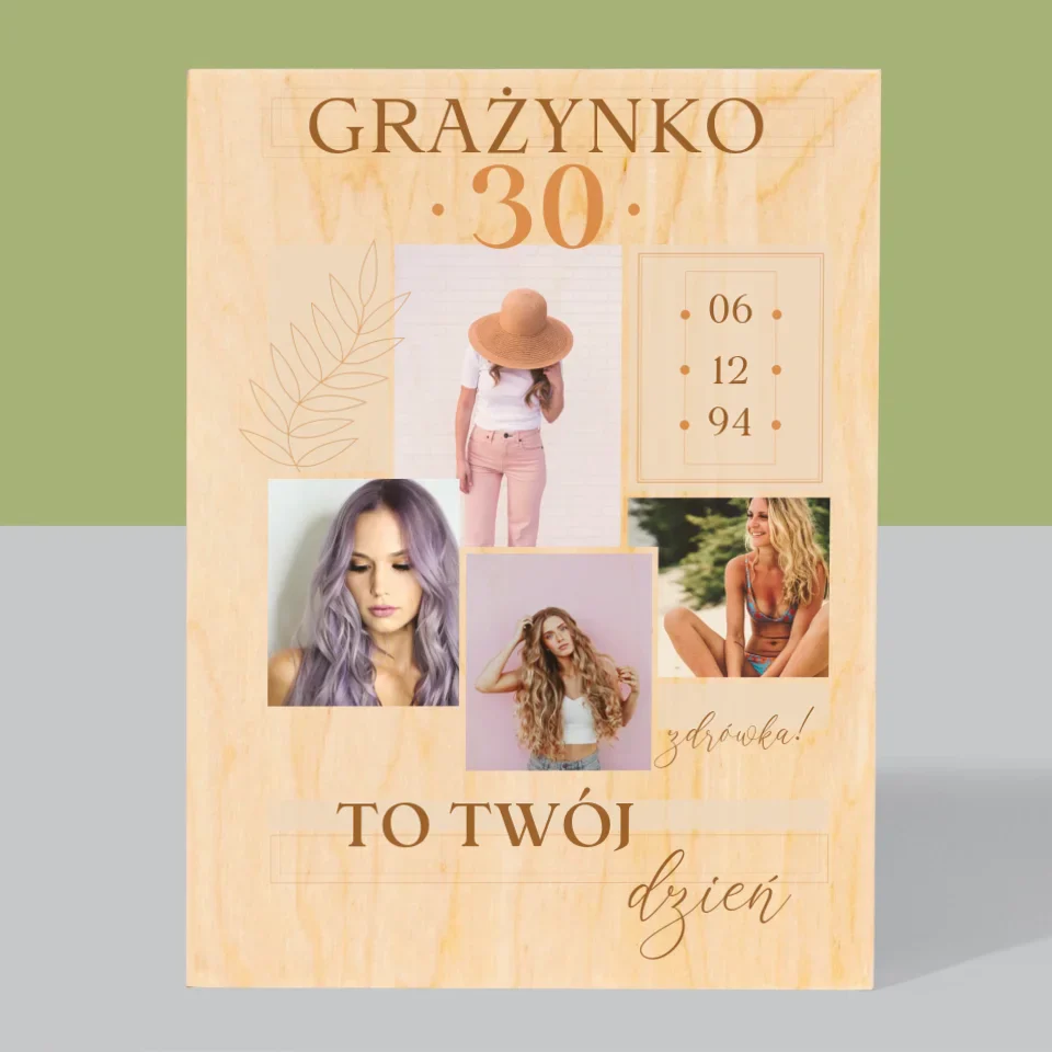 Fotokolaż: To Twój Dzień - Wydruk Na Drewnie - Image 3