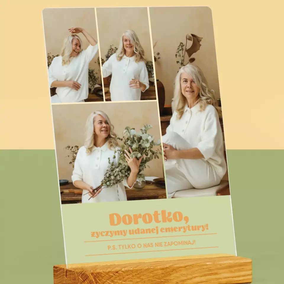 Fotokolaż: Udanej Emerytury - Wydruk Na Szkle Akrylowym - Image 2