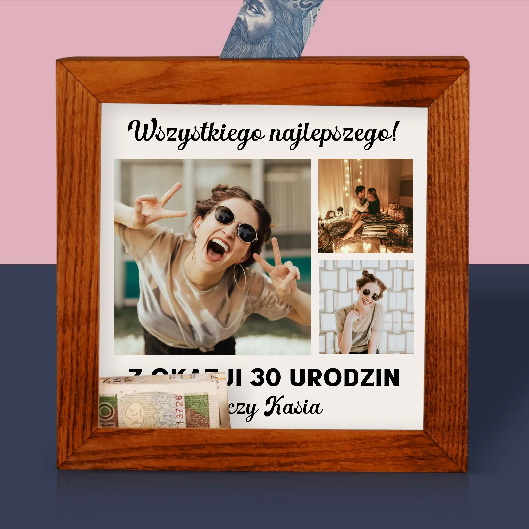 Fotokolaż: Urodzinowy Kolaż Ze Zdjęć - Drewniana Skarbonka - Image 2