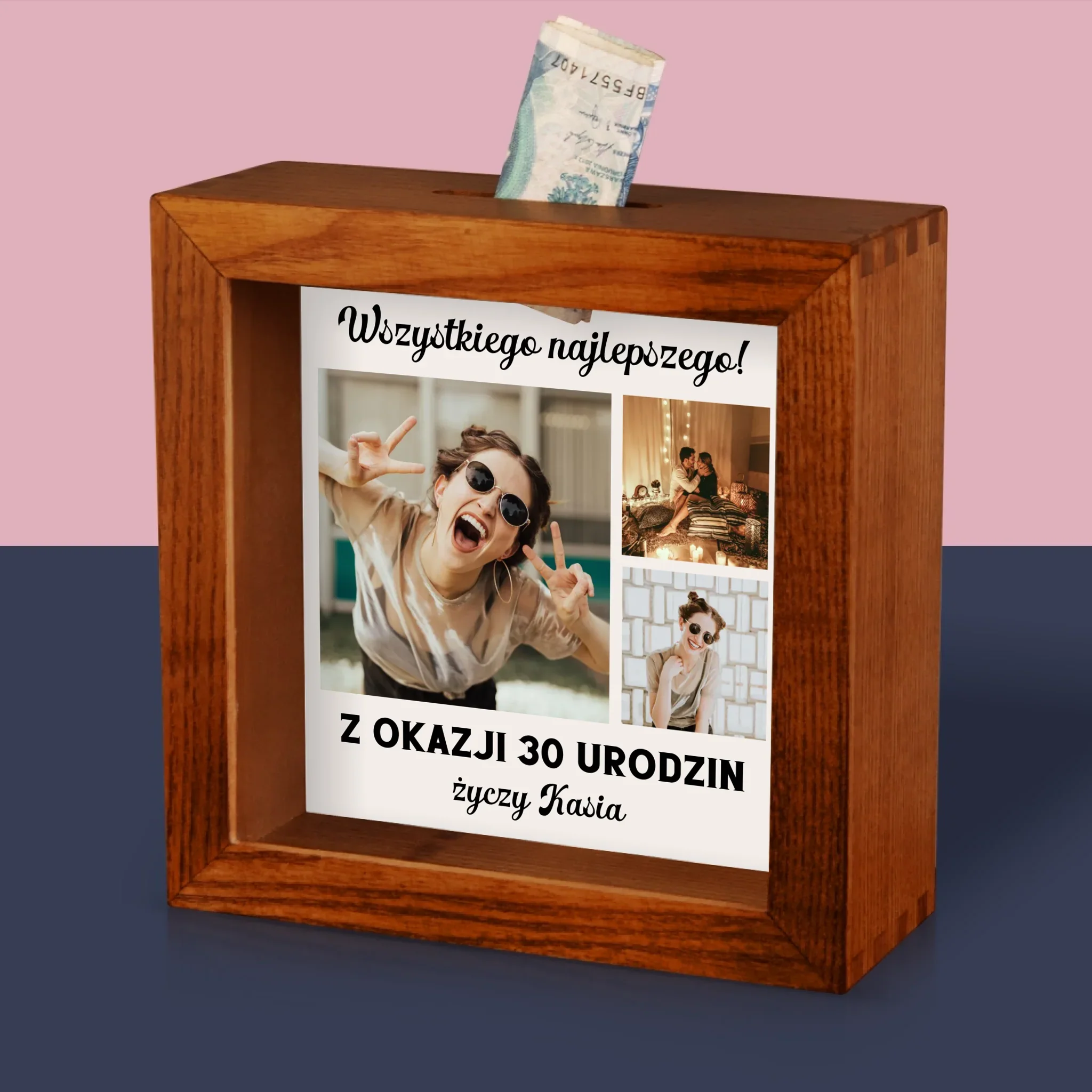Fotokolaż: Urodzinowy Kolaż Ze Zdjęć - Drewniana Skarbonka - Image 4