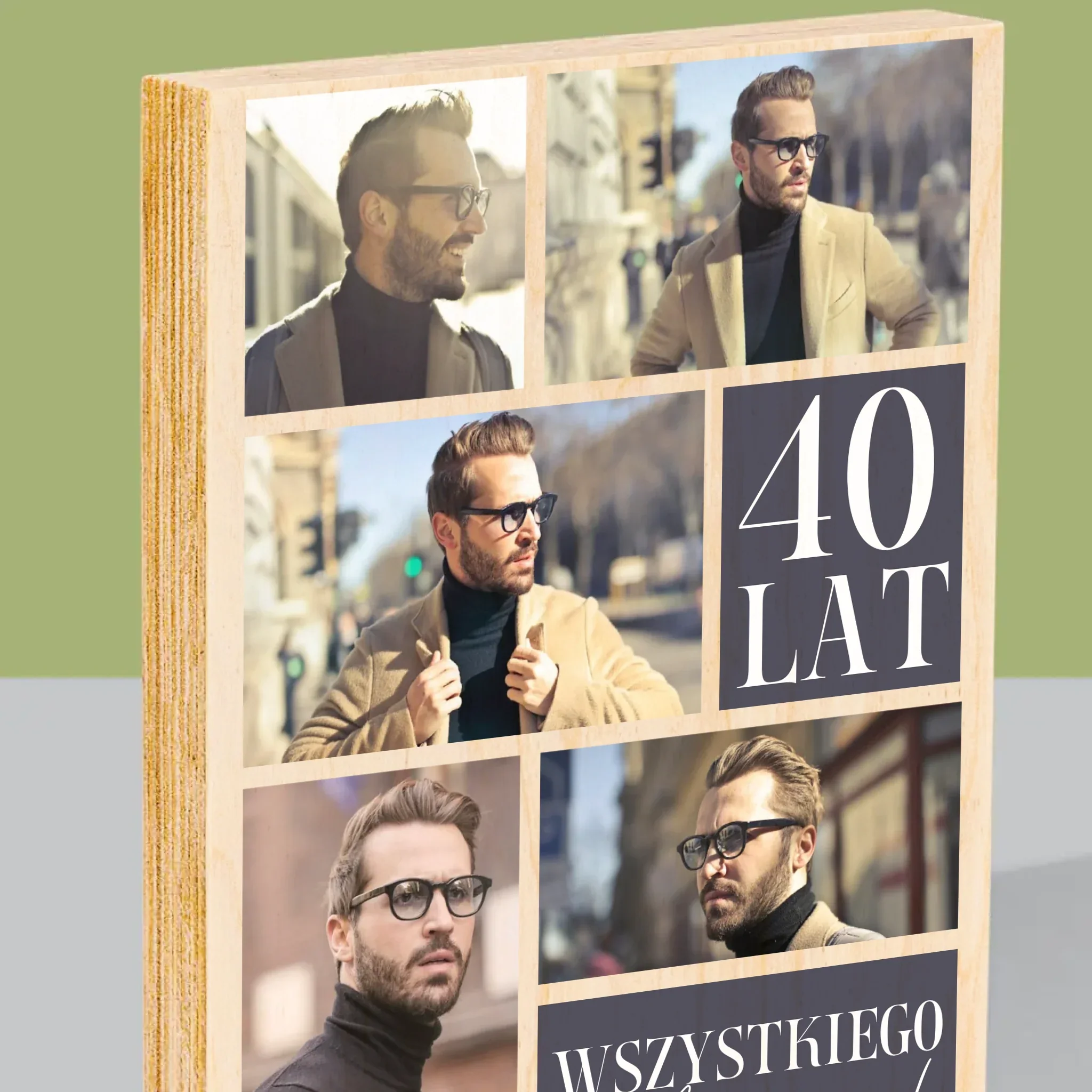 Fotokolaż: Urodziny Najlepszego - Wydruk Na Drewnie - Image 2