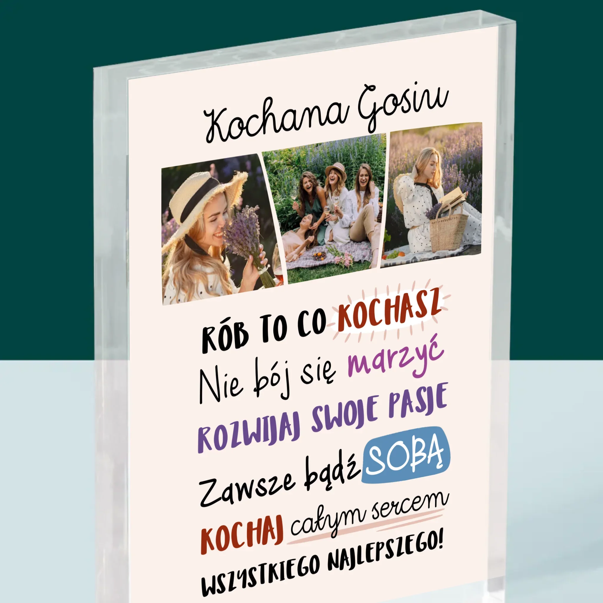 Fotokolaż: Urodziny Życzenia - Blok Akrylowy z Nadrukiem - Image 2