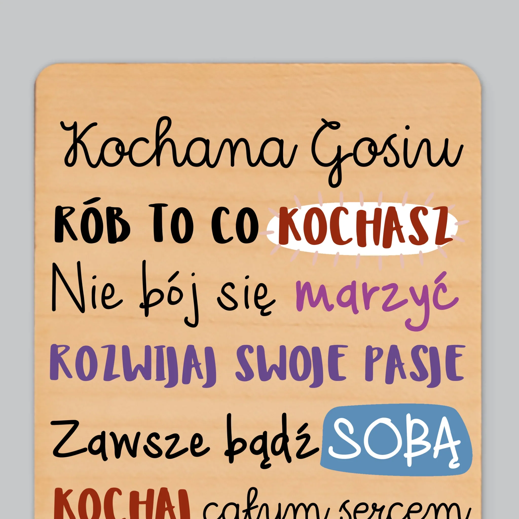 Fotokolaż: Urodziny Życzenia - Magnes Drewniany - Image 4