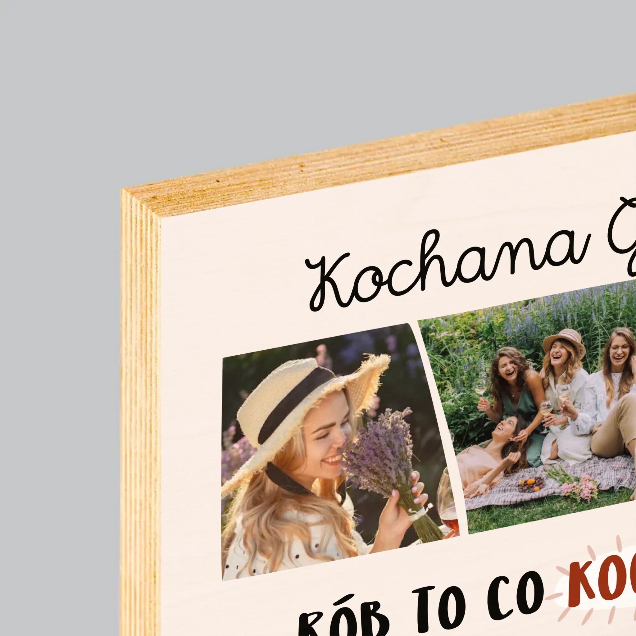 Fotokolaż: Urodziny Życzenia - Wydruk Na Drewnie - Image 4