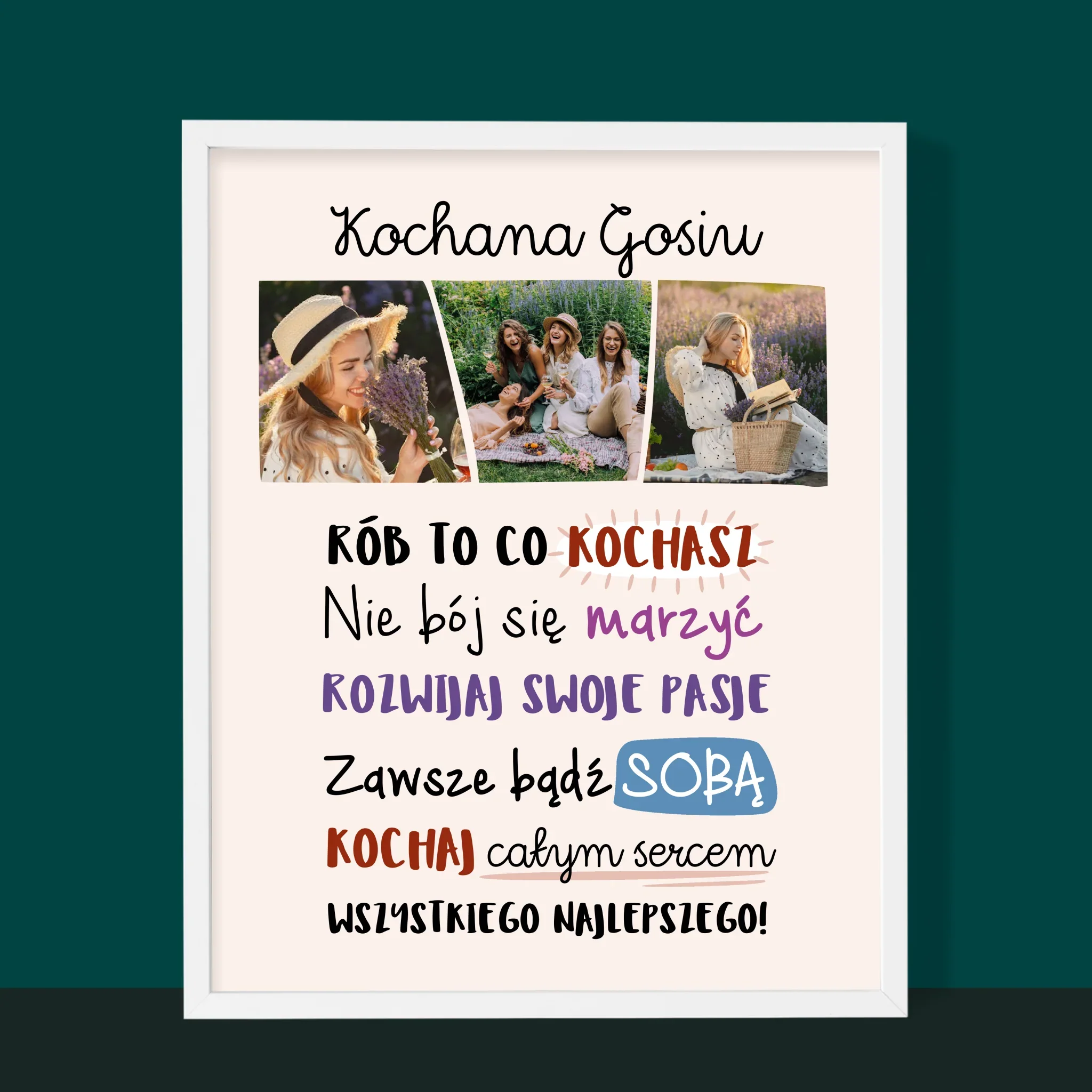 Fotokolaż: Urodziny Życzenia - Wydruk Obramowany - Image 6