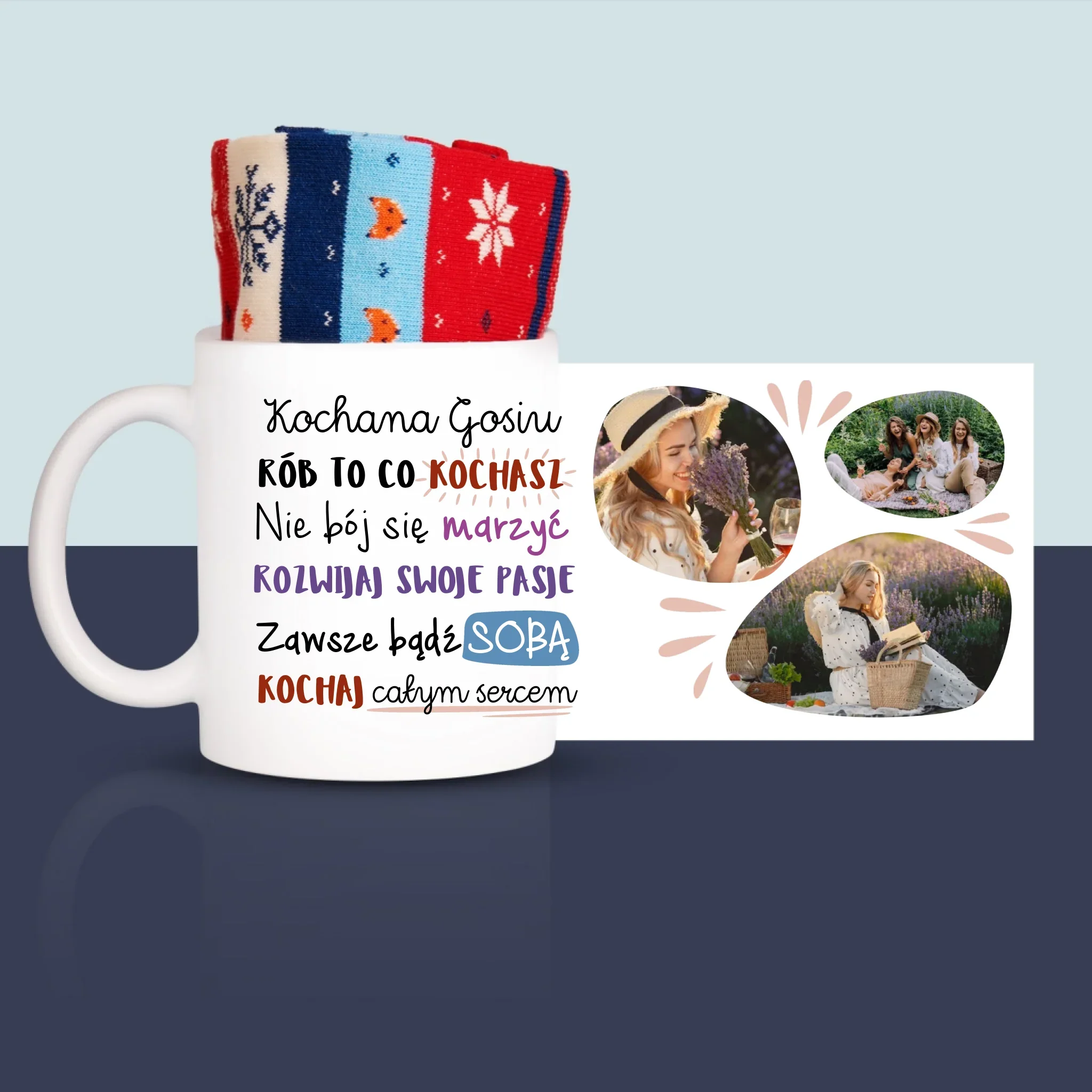 Fotokolaż: Urodziny Życzenia - Zimowe Skarpetki w Kubku - Image 3