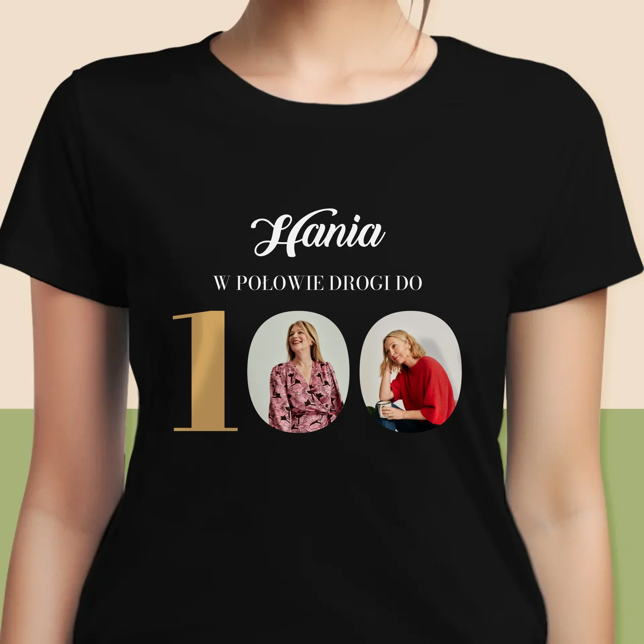 Fotokolaż: W Połowie Drogi Do 100 - Koszulka Damska z Nadrukiem - Image 6