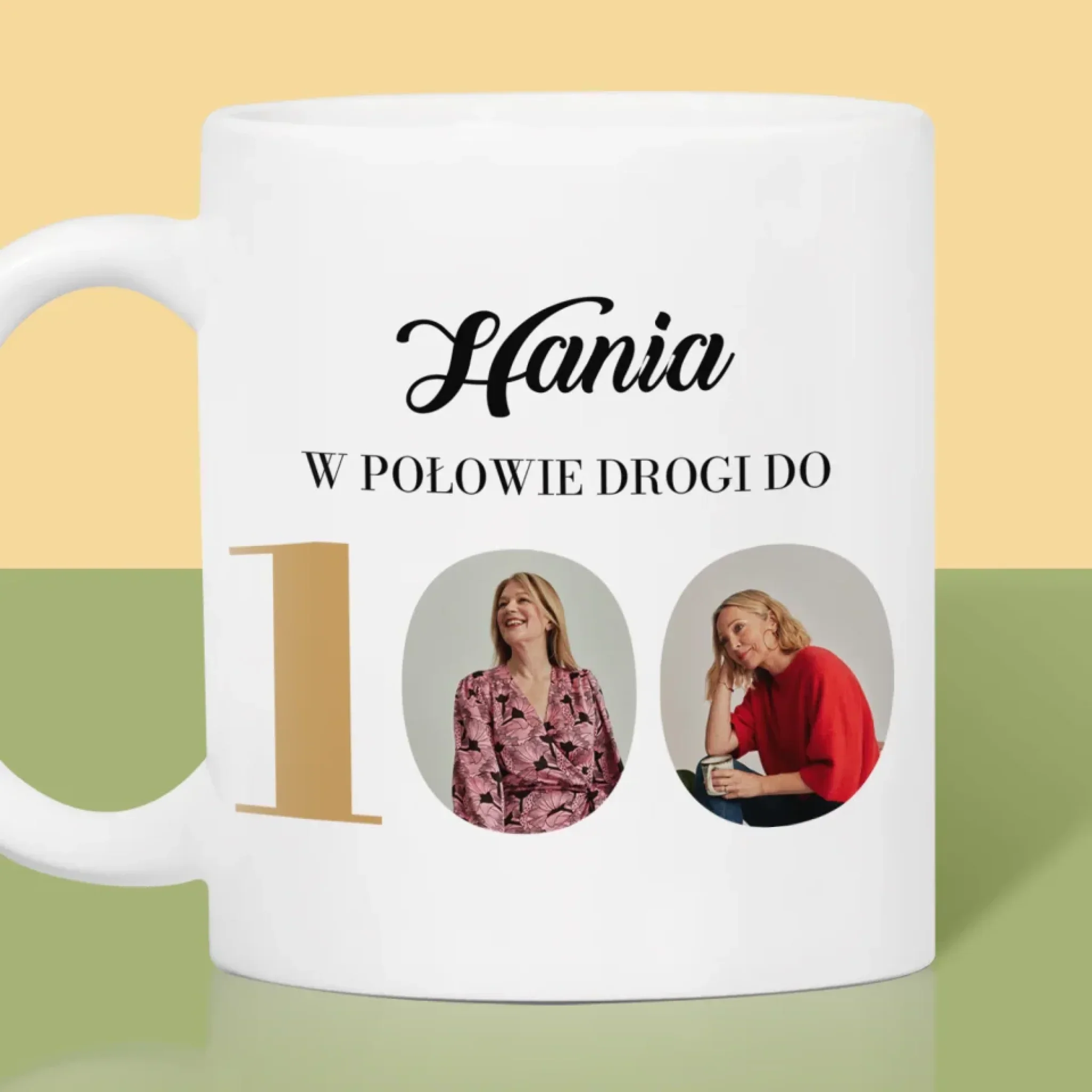 Fotokolaż: W Połowie Drogi Do 100 - Kubek z Nadrukiem - Image 2