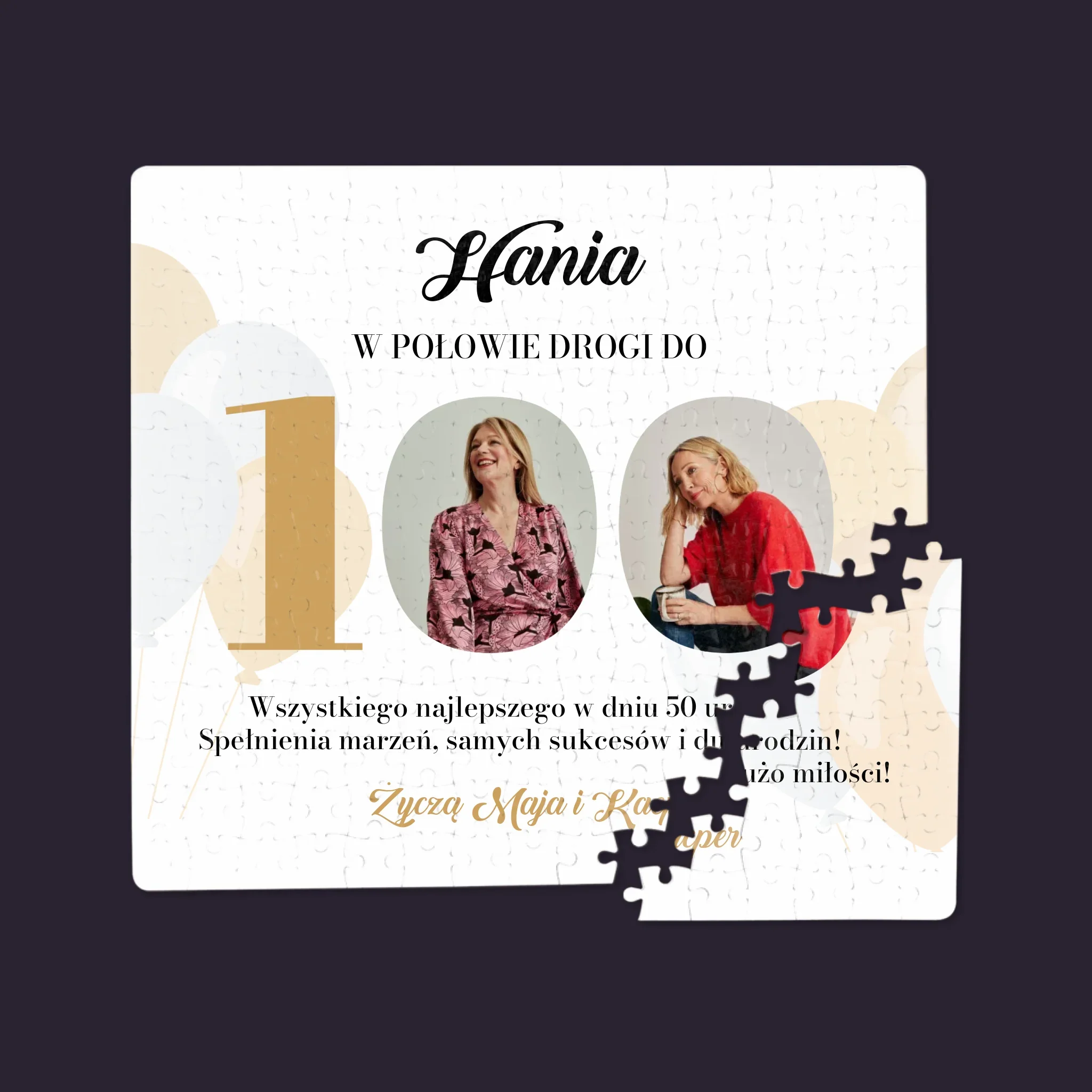 Fotokolaż: W Połowie Drogi Do 100 - Personalizowane Puzzle