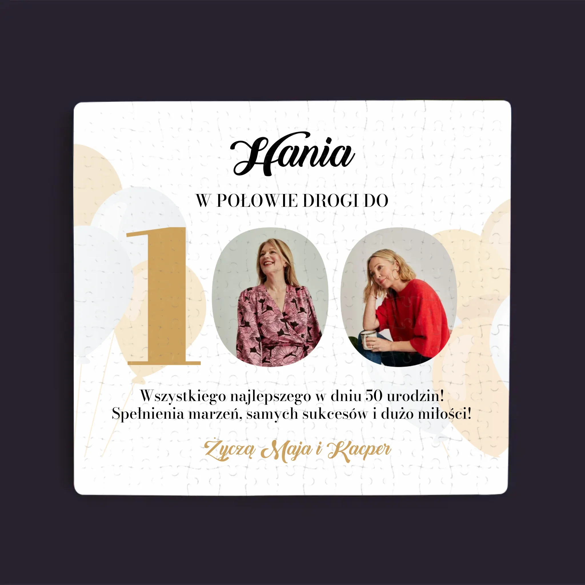 Fotokolaż: W Połowie Drogi Do 100 - Personalizowane Puzzle - Image 3