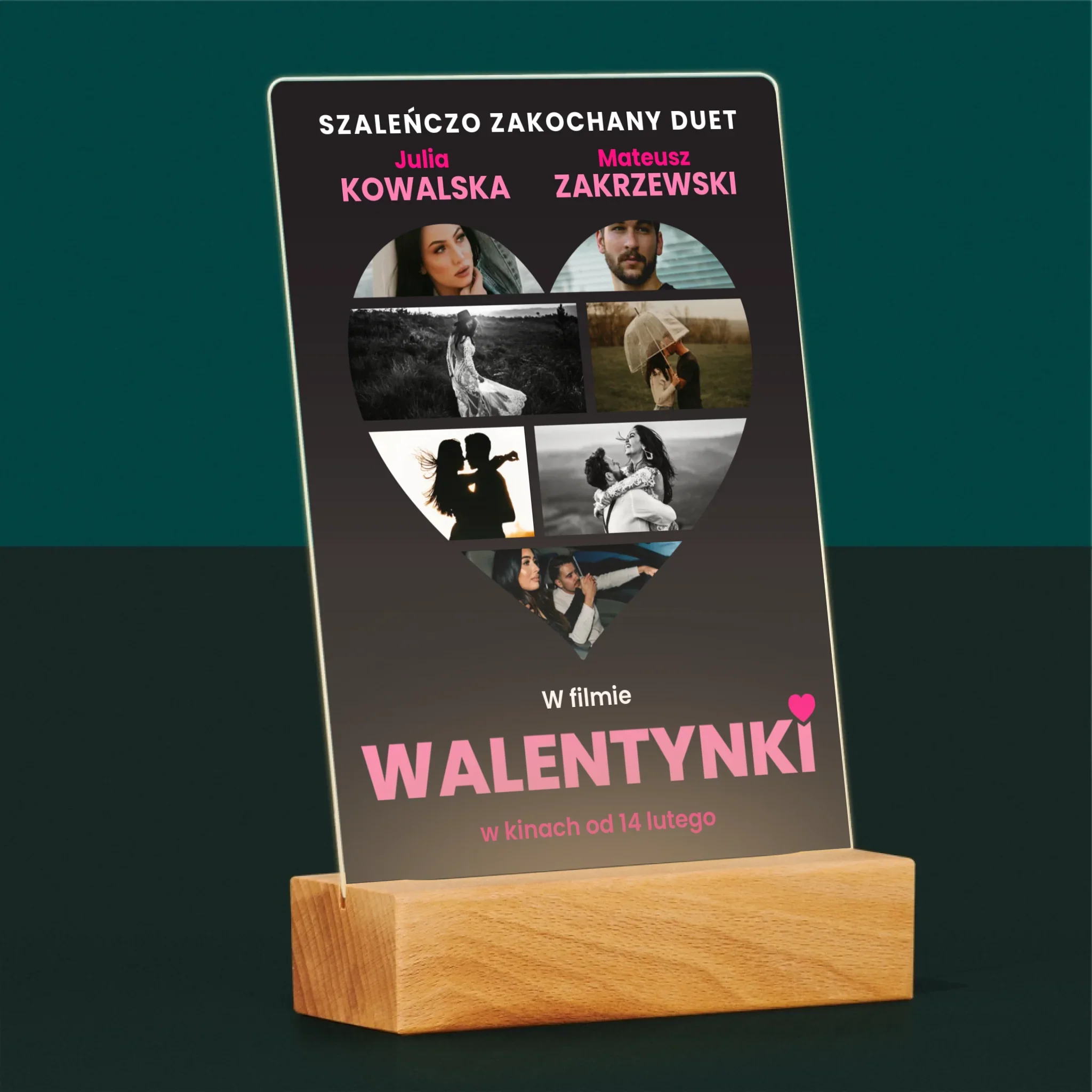 Fotokolaż: Walentynki Plakat Filmowy - Wydruk Na Szkle Akrylowym - Image 5