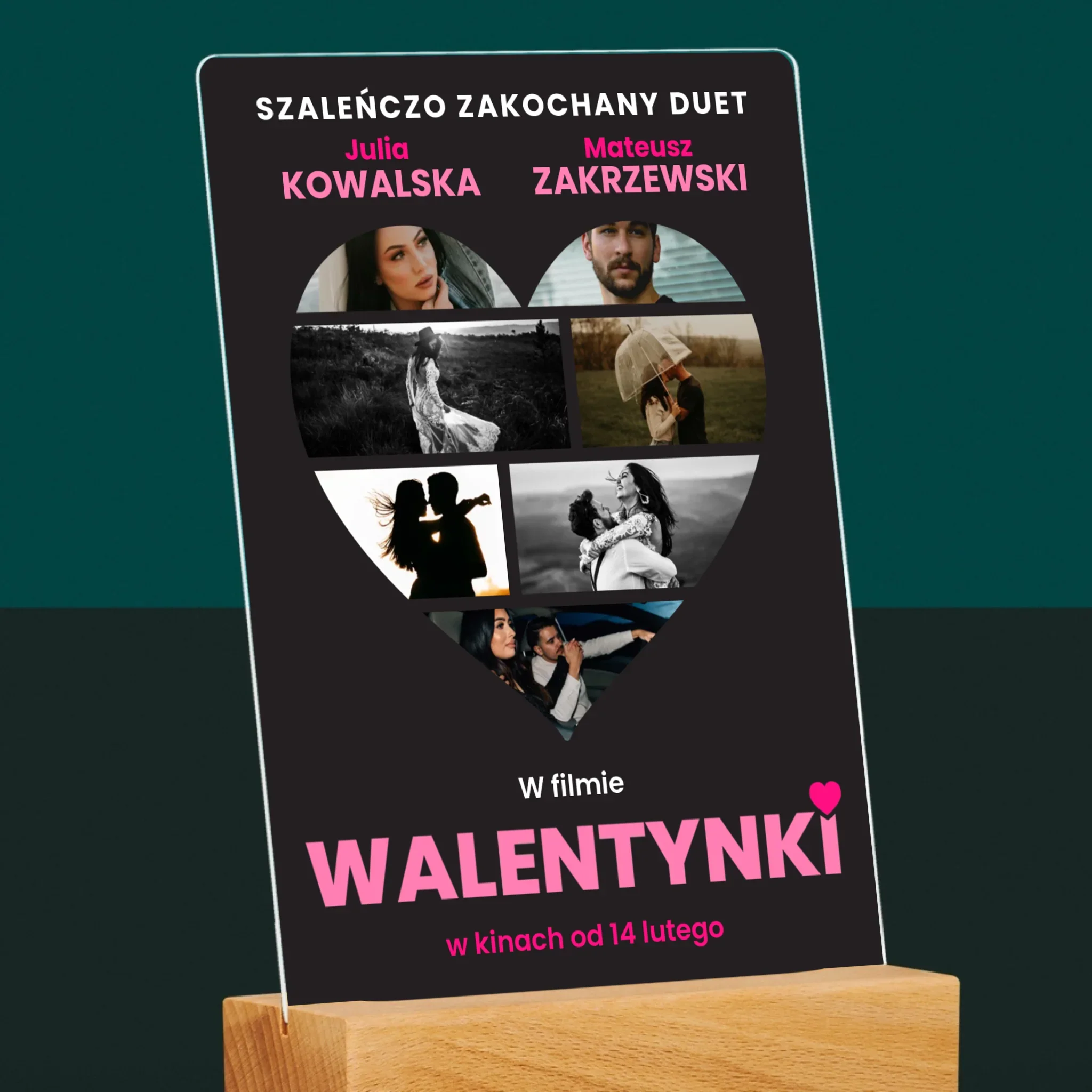 Fotokolaż: Walentynki Plakat Filmowy - Wydruk Na Szkle Akrylowym - Image 6