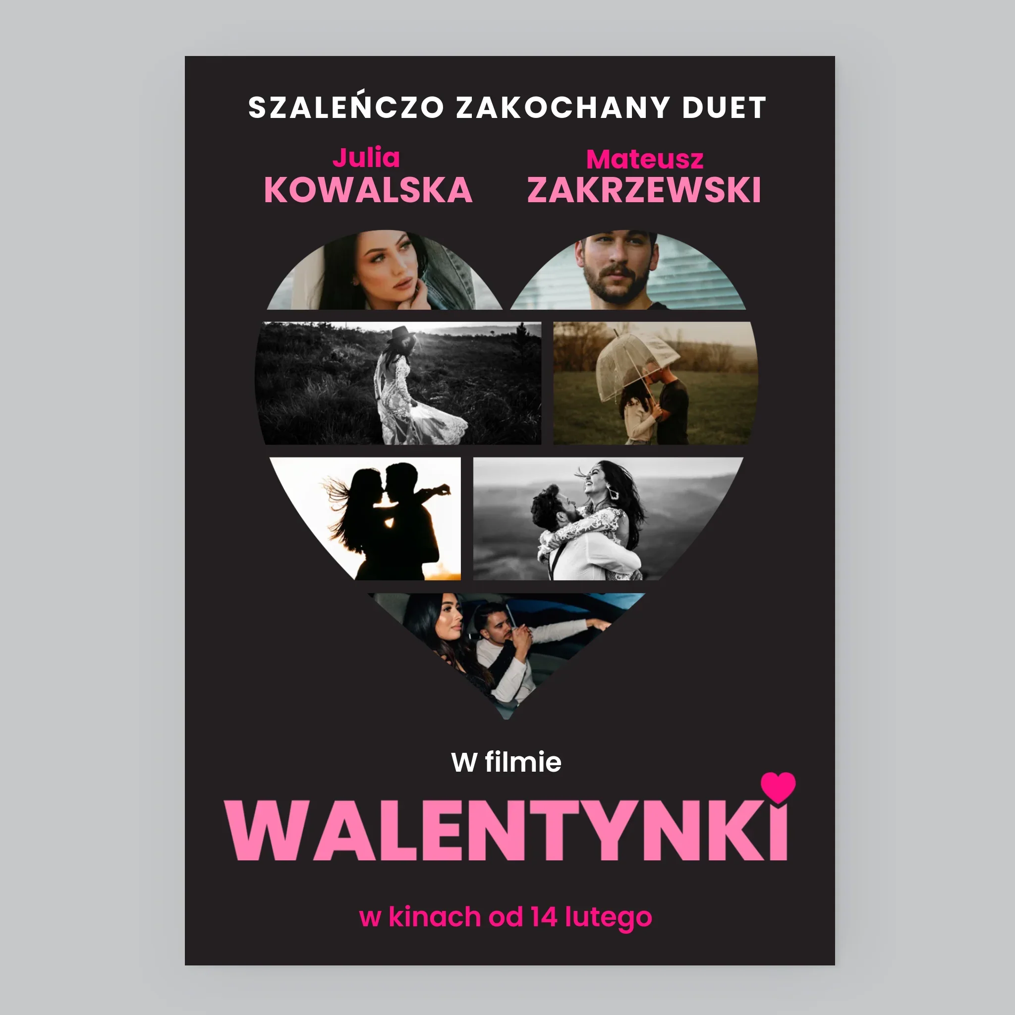 Fotokolaż: Walentynki Plakat Filmowy - Wydruk Obramowany 30X40 (Pion) - Image 8