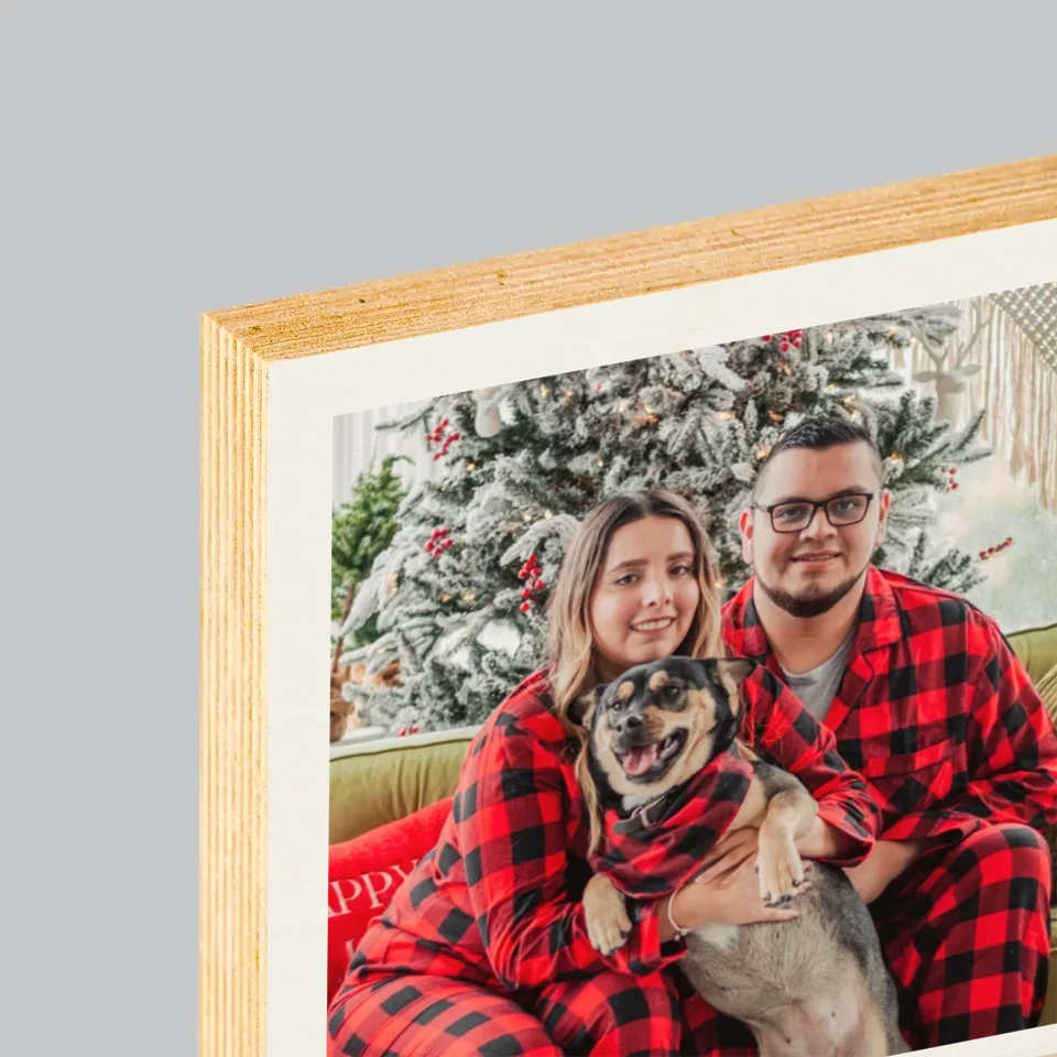 Fotokolaż: Wesołych Świąt - Wydruk Na Drewnie - Image 4