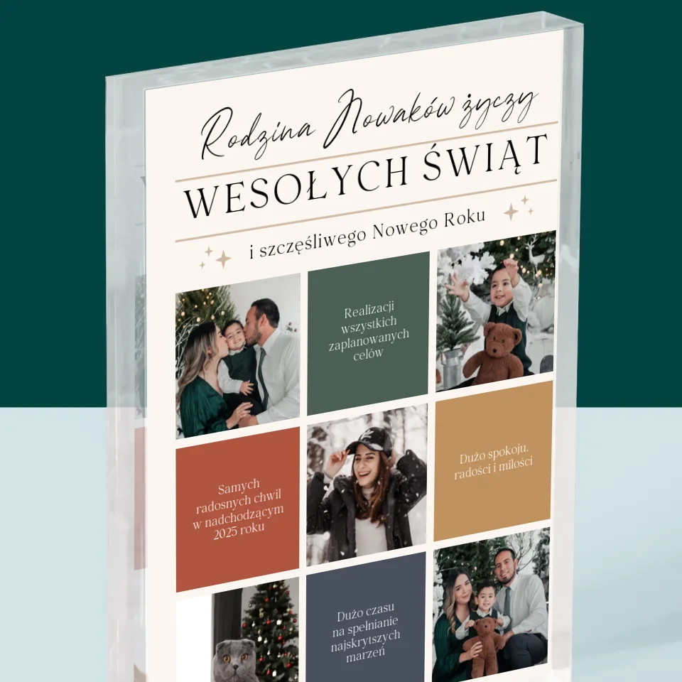 Fotokolaż: Wesołych Świąt Życzenia - Blok Akrylowy - Image 2