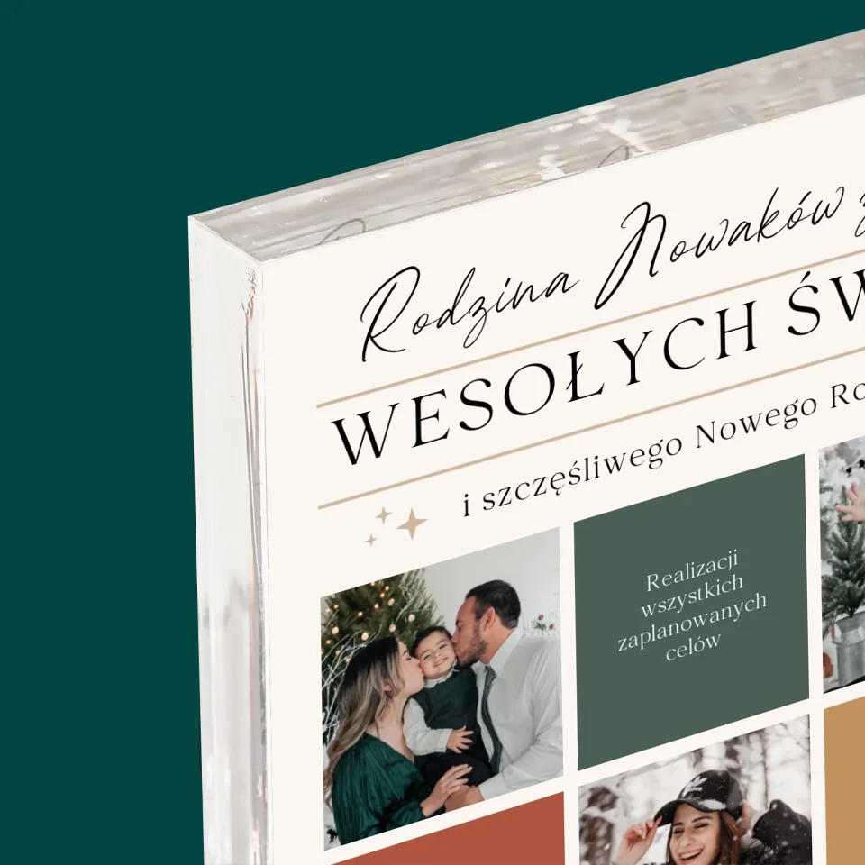 Fotokolaż: Wesołych Świąt Życzenia - Blok Akrylowy - Image 4
