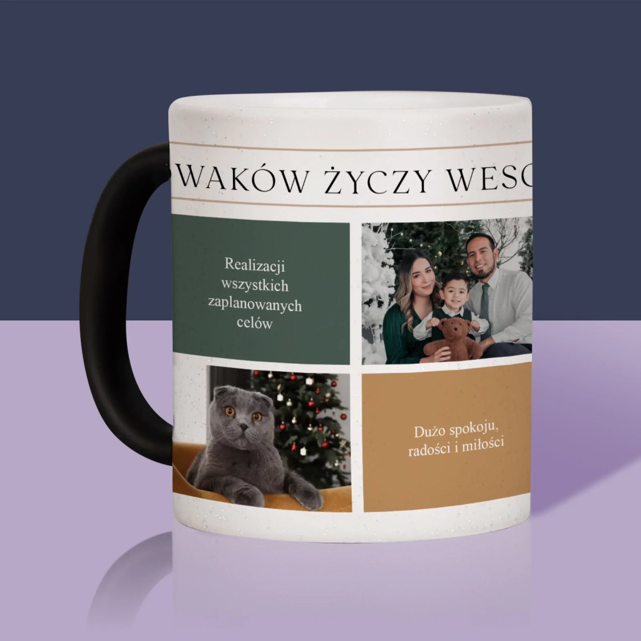 Fotokolaż: Wesołych Świąt Życzenia - Kubek z Nadrukiem - Image 12